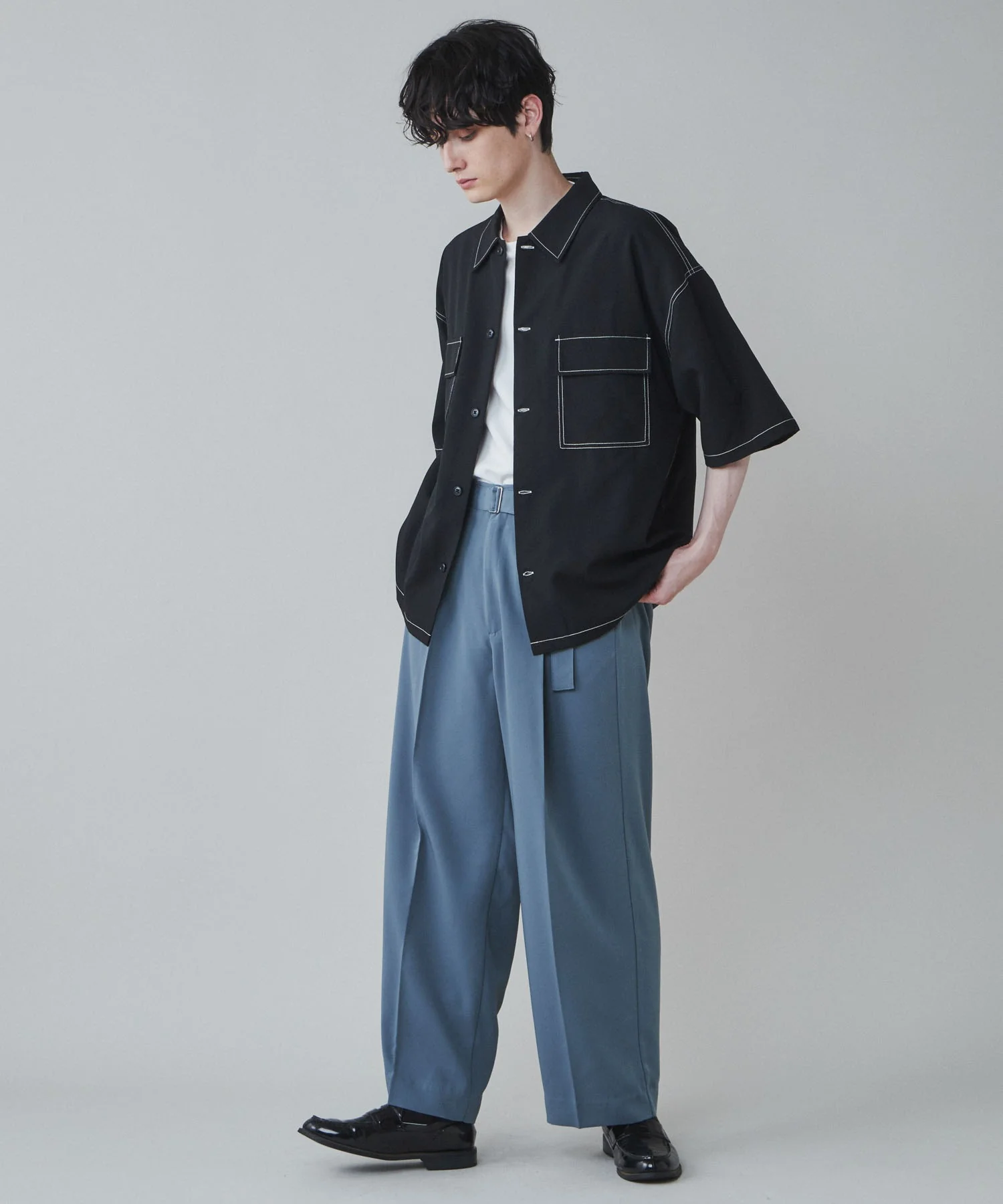 トロミベルト付きワイドスラックス - Image 31