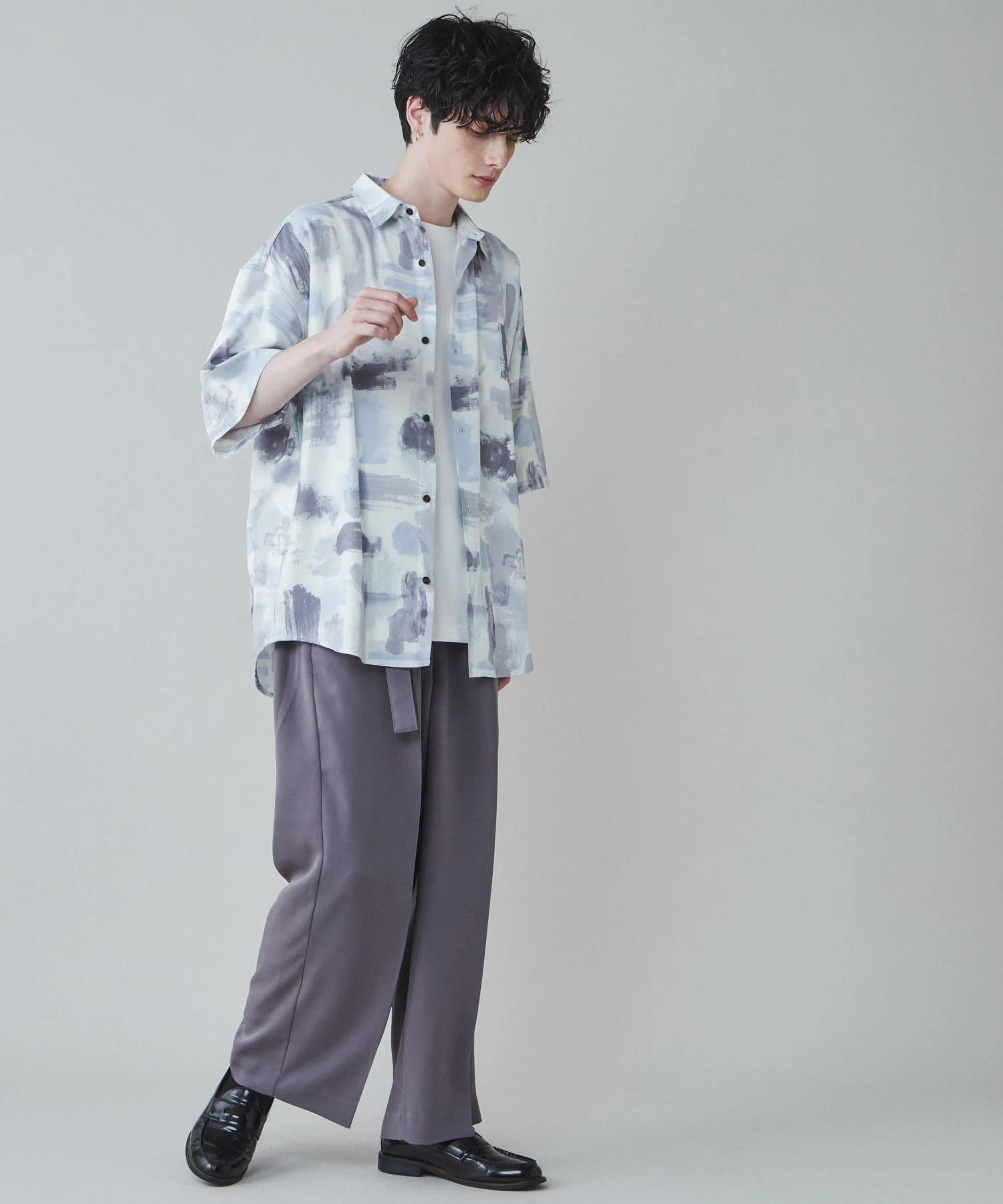 トロミベルト付きワイドスラックス - Image 9