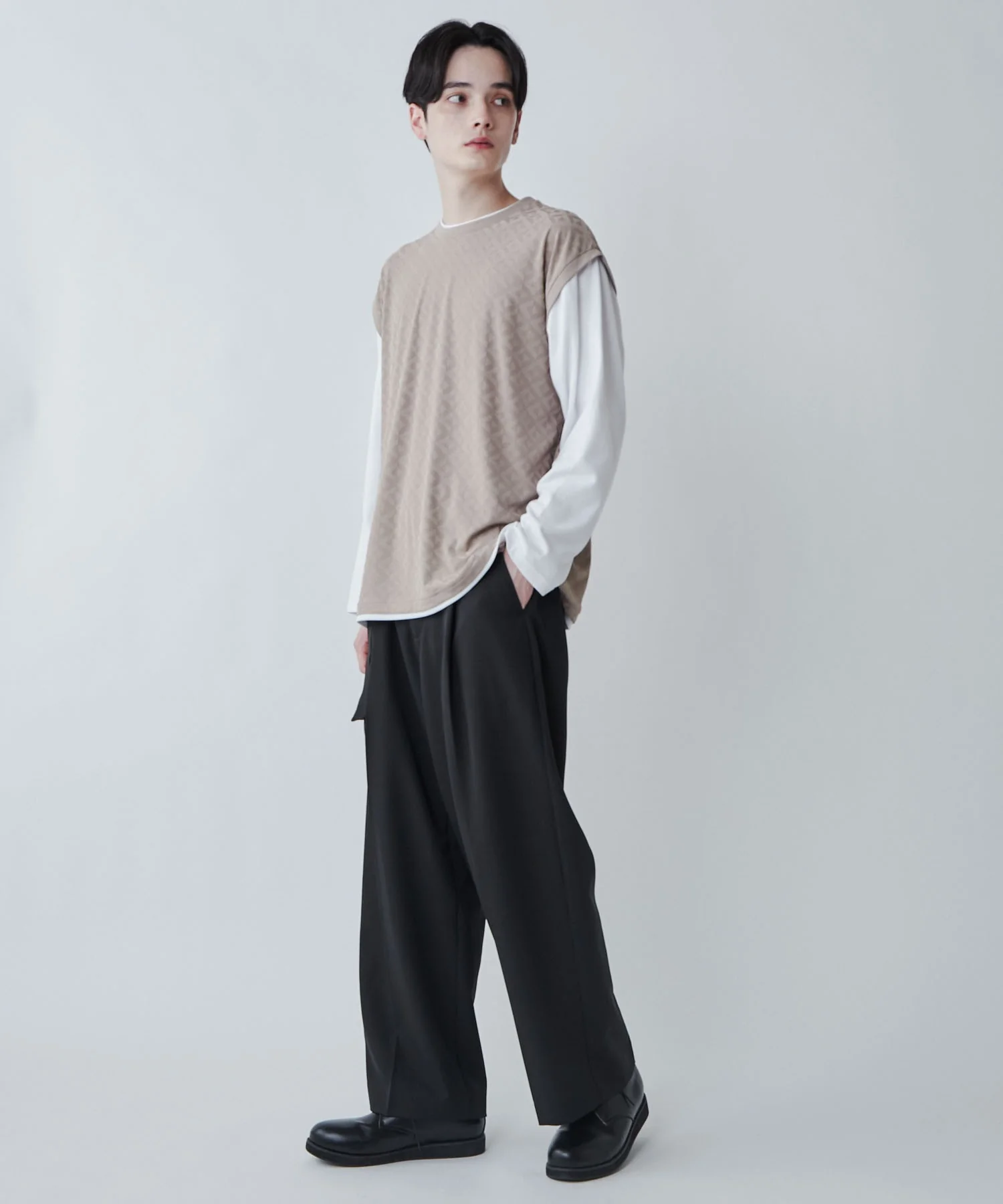 レイヤードジャガードベストロンT - Image 4