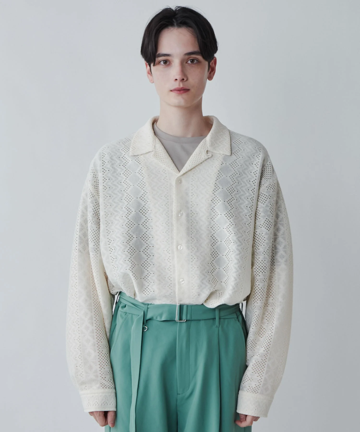 メッシュオープンカラーBIGシャツ - Image 15
