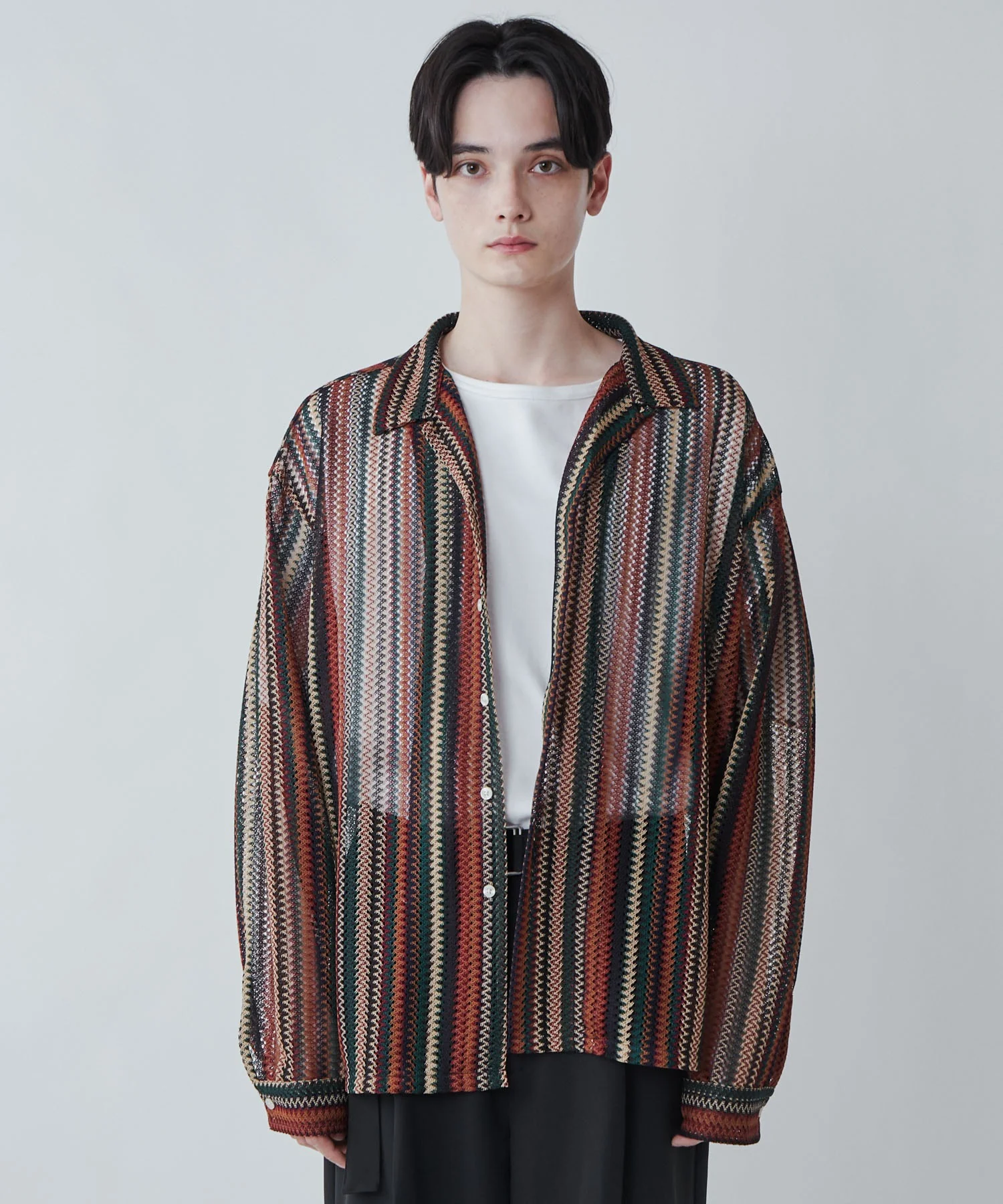 メッシュオープンカラーBIGシャツ - Image 23