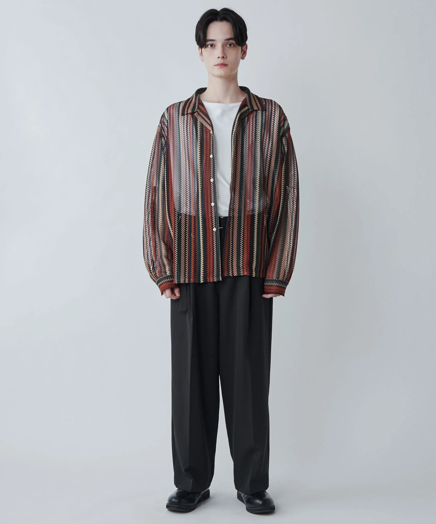 メッシュオープンカラーBIGシャツ - Image 24
