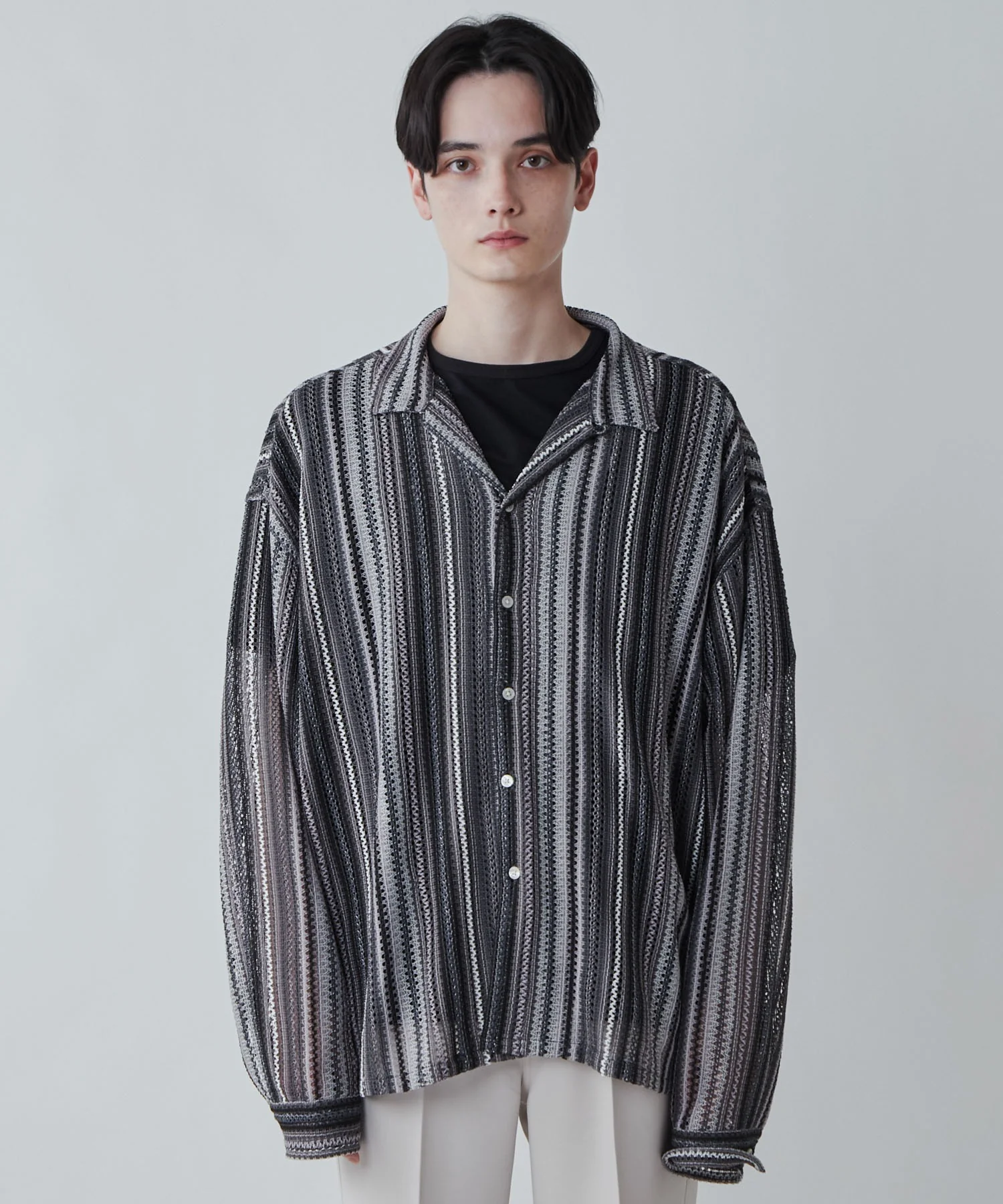 メッシュオープンカラーBIGシャツ - Image 27