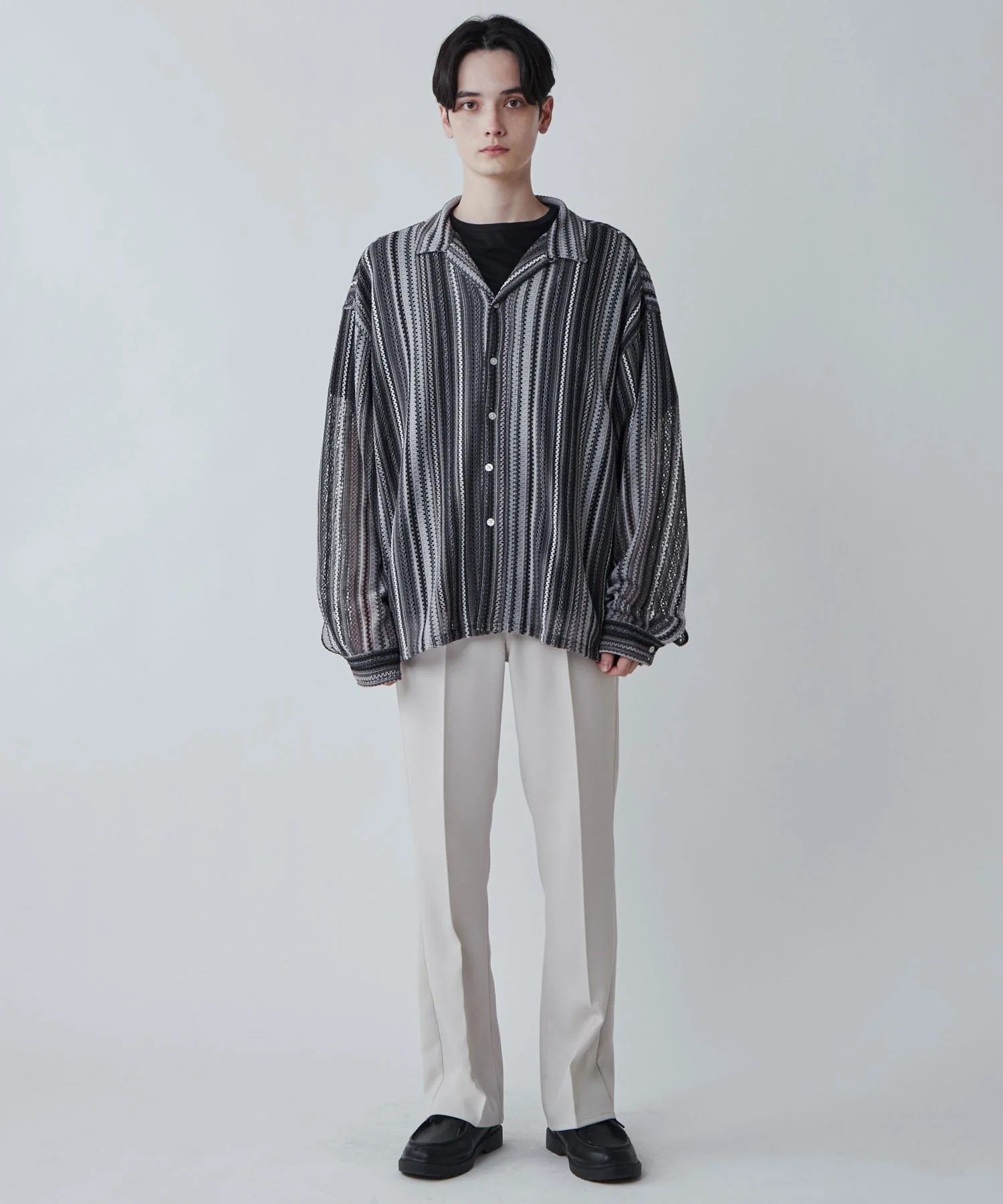 メッシュオープンカラーBIGシャツ - Image 28