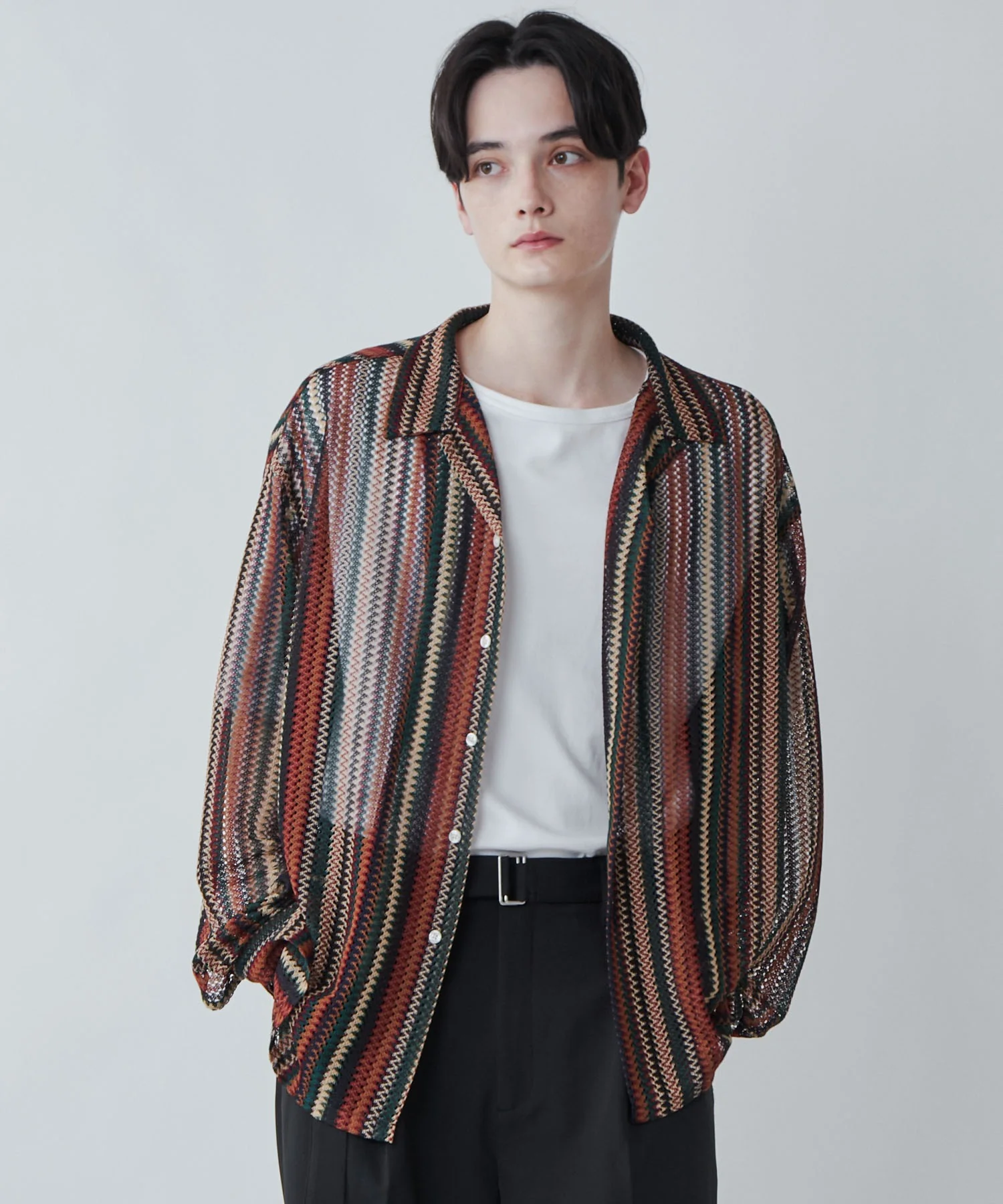 メッシュオープンカラーBIGシャツ - Image 3