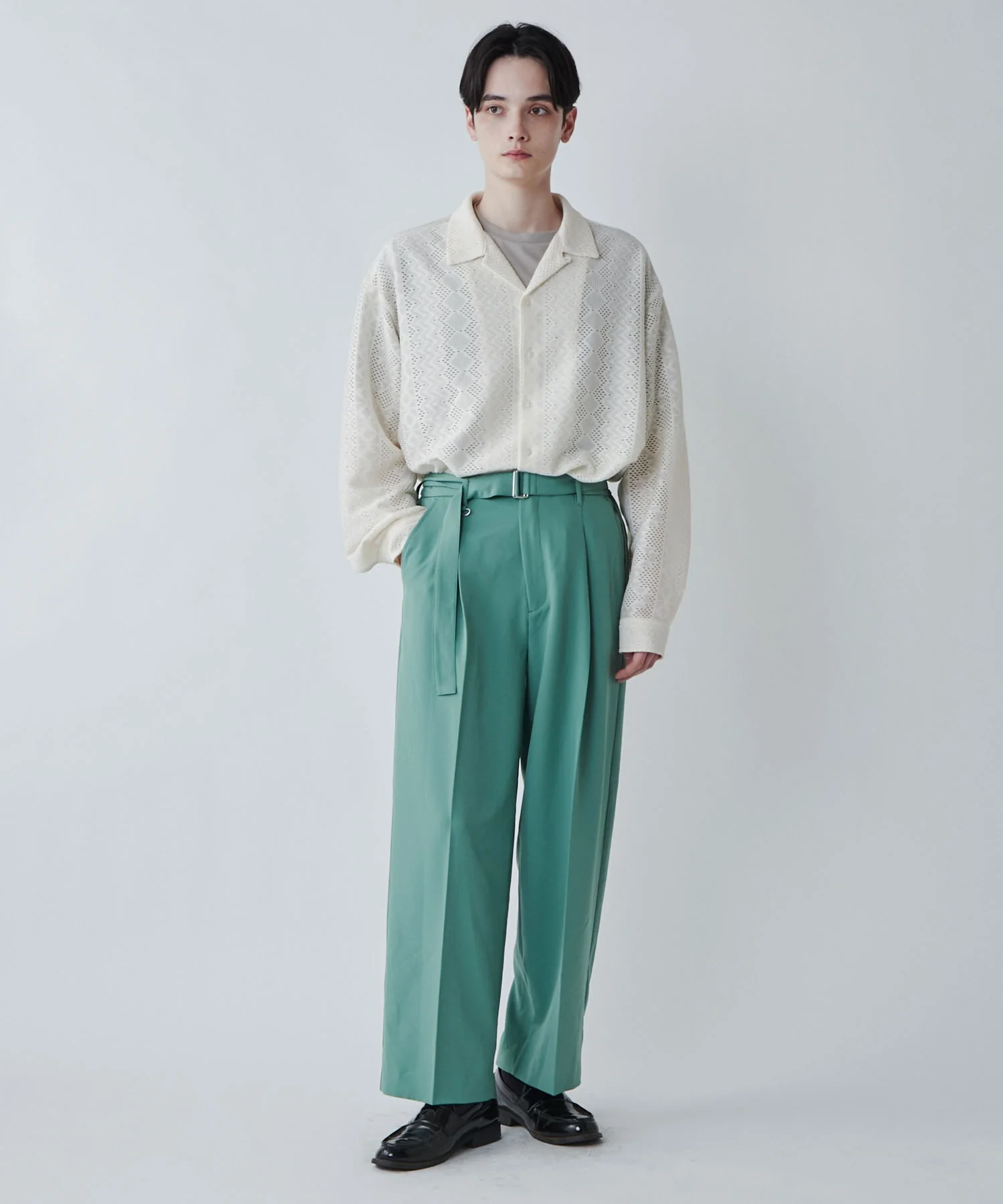 メッシュオープンカラーBIGシャツ - Image 5