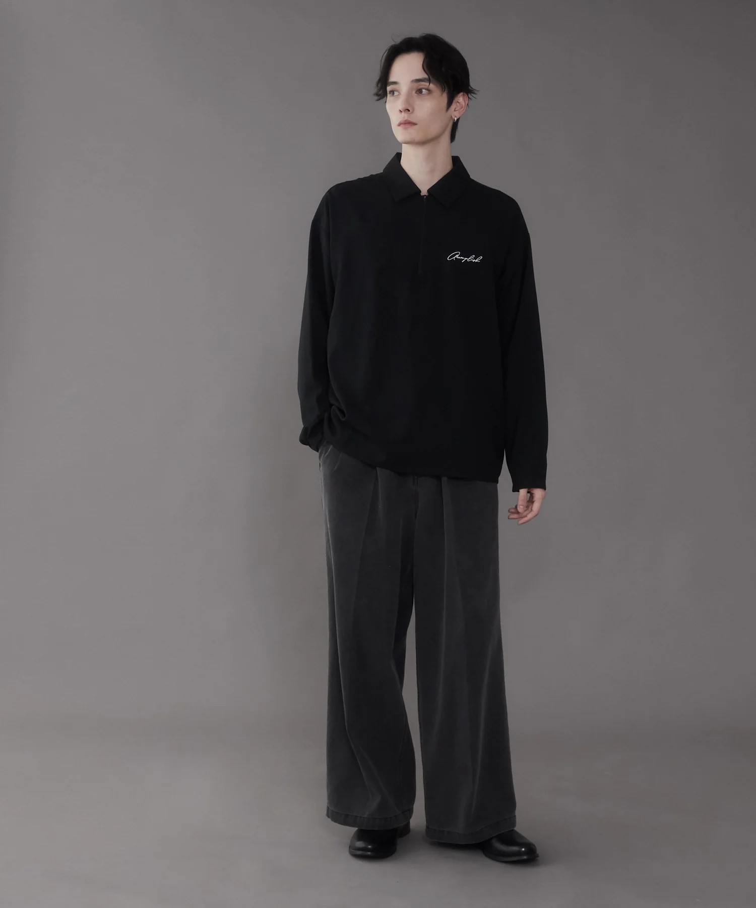 ドライポリハーフZIPシャツ(LS) - Image 4