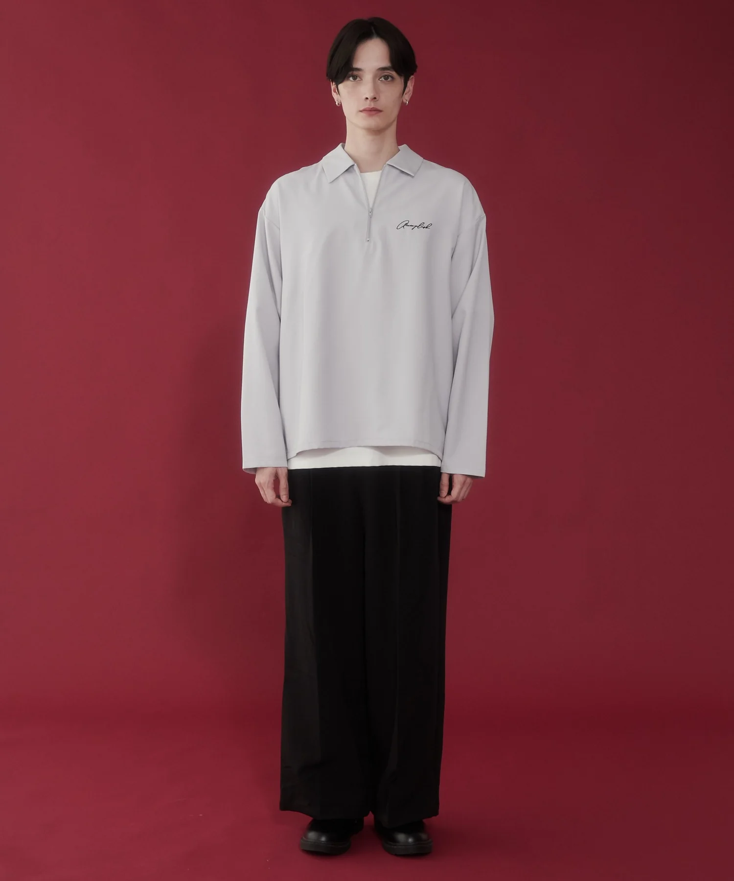 ドライポリハーフZIPシャツ(LS) - Image 5