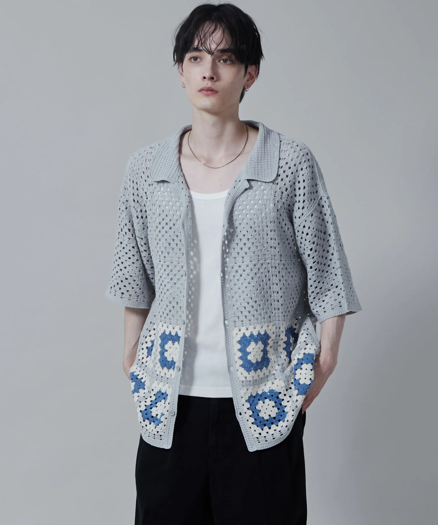 クロシェラインニットシャツ（S） - Image 3