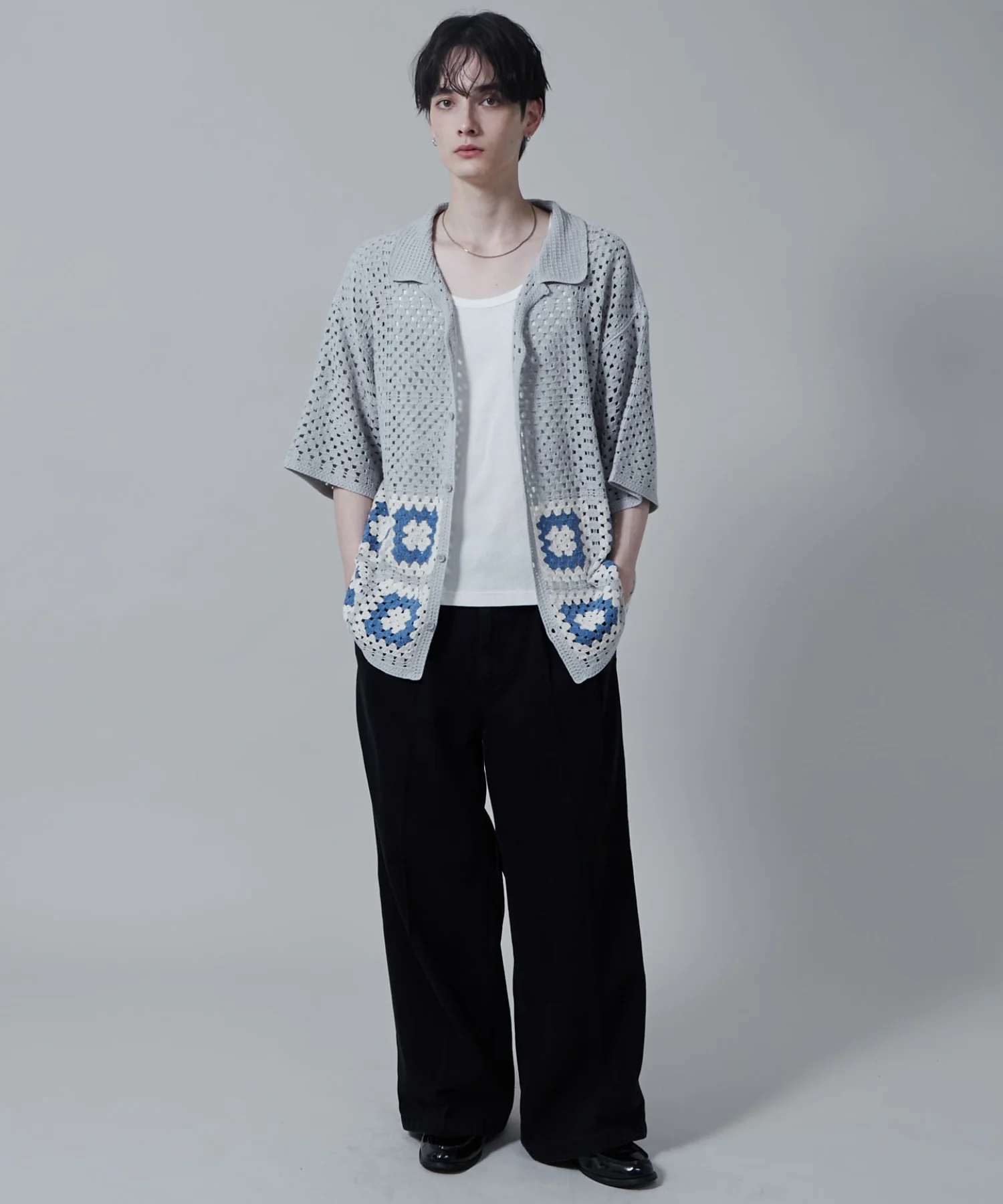 クロシェラインニットシャツ（S） - Image 4