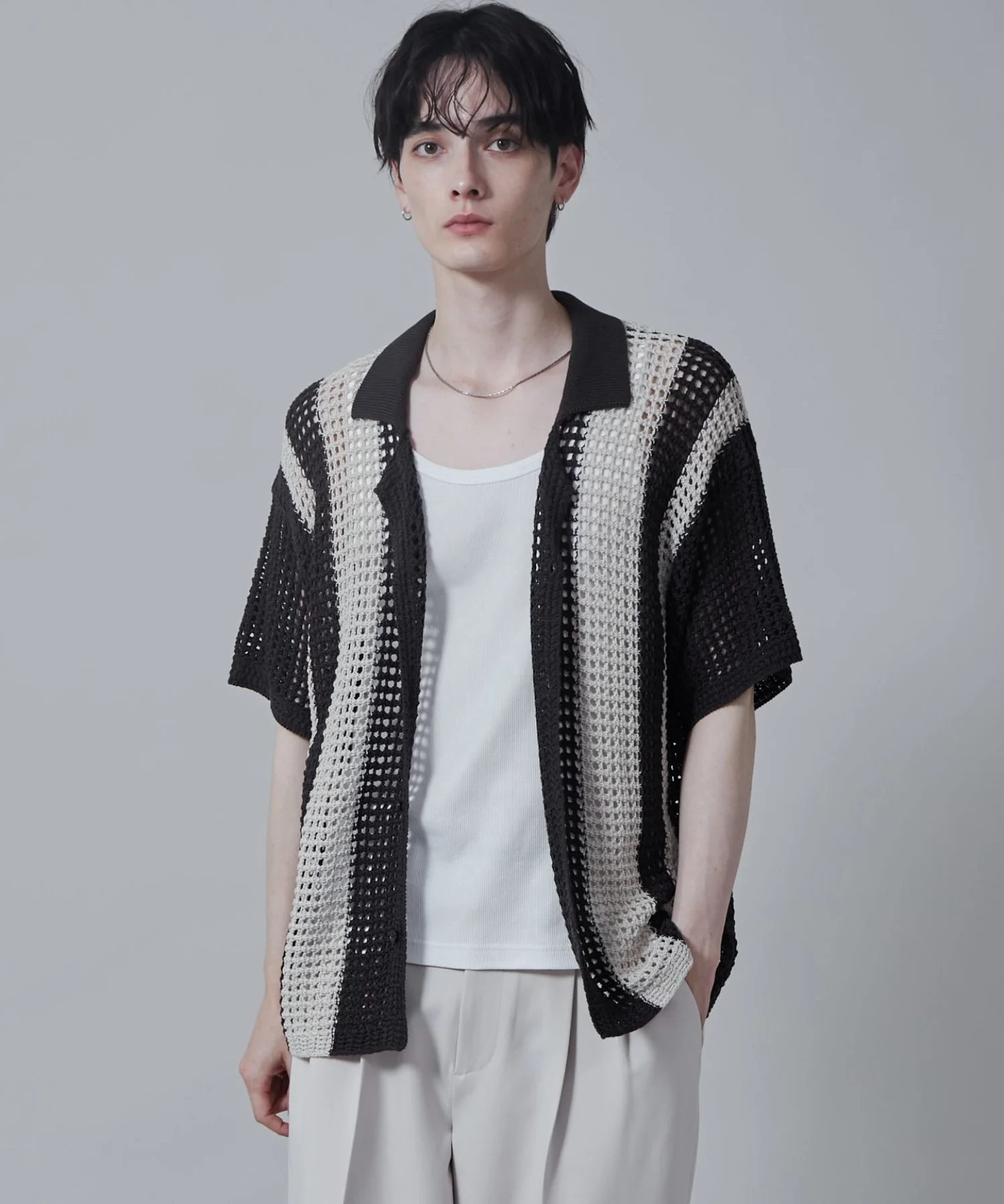 マルチストライプニットシャツ（S） - Image 3
