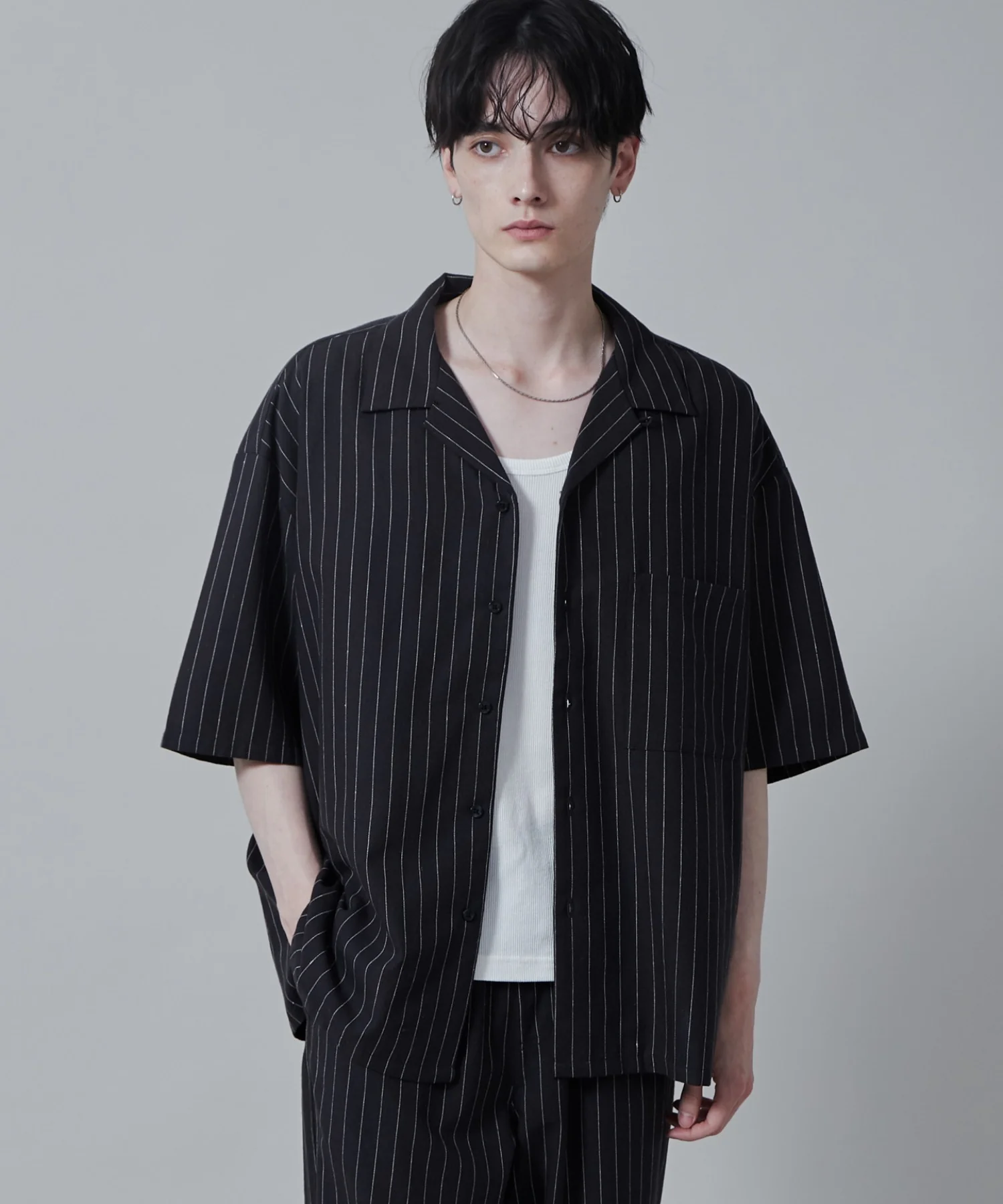 リネンレーヨンオープンカラーシャツ(S) - Image 12