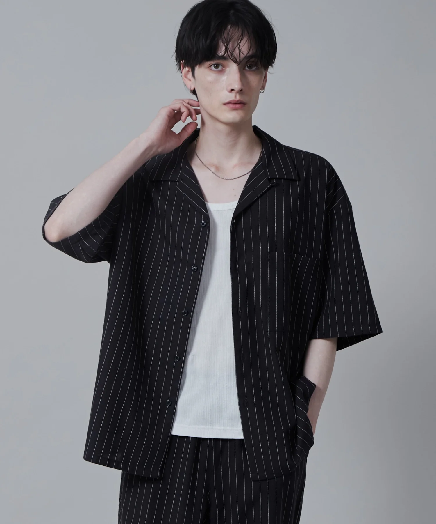 リネンレーヨンオープンカラーシャツ(S) - Image 13