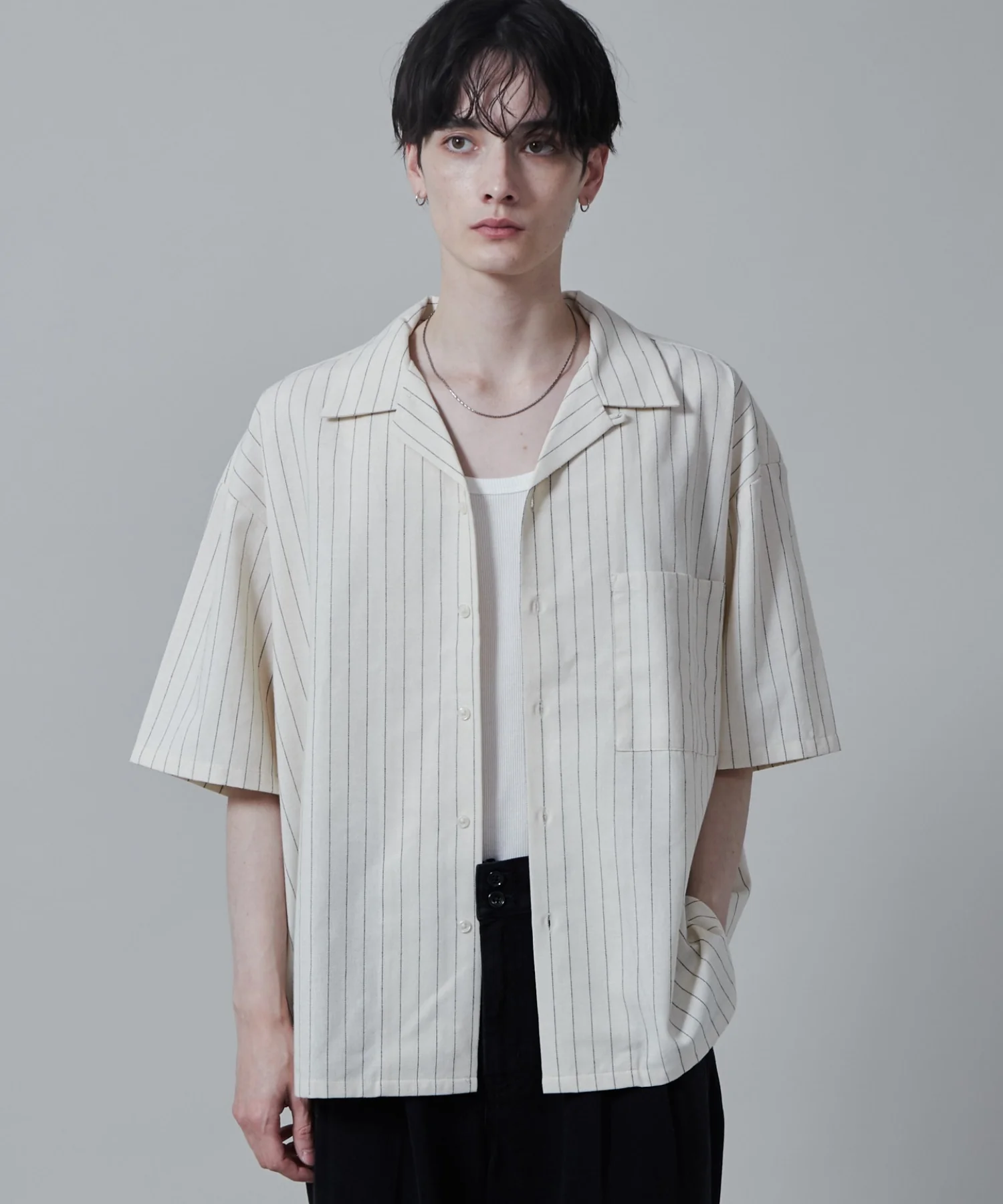 リネンレーヨンオープンカラーシャツ(S) - Image 15