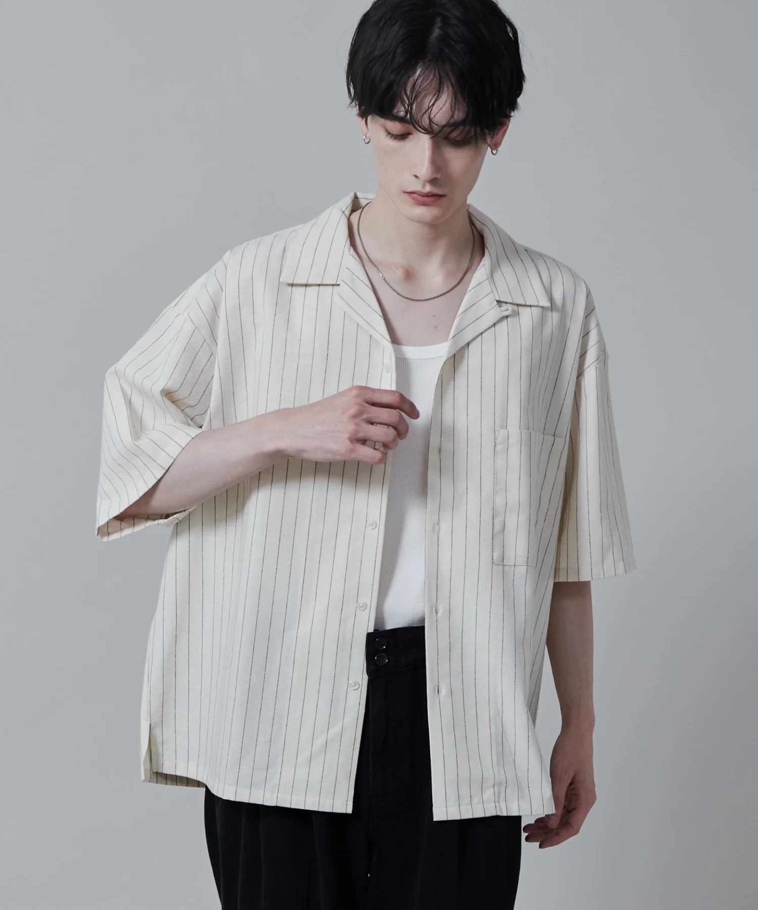 リネンレーヨンオープンカラーシャツ(S) - Image 17
