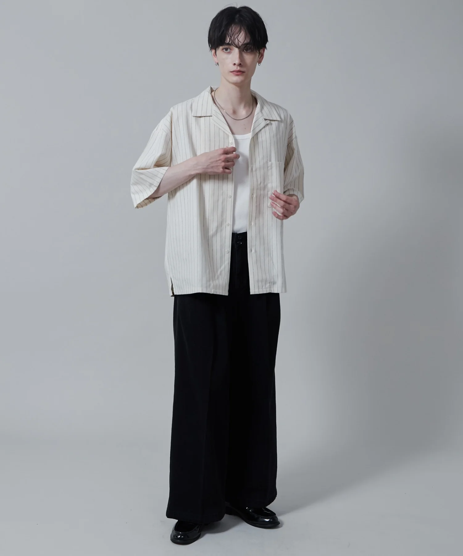リネンレーヨンオープンカラーシャツ(S) - Image 18