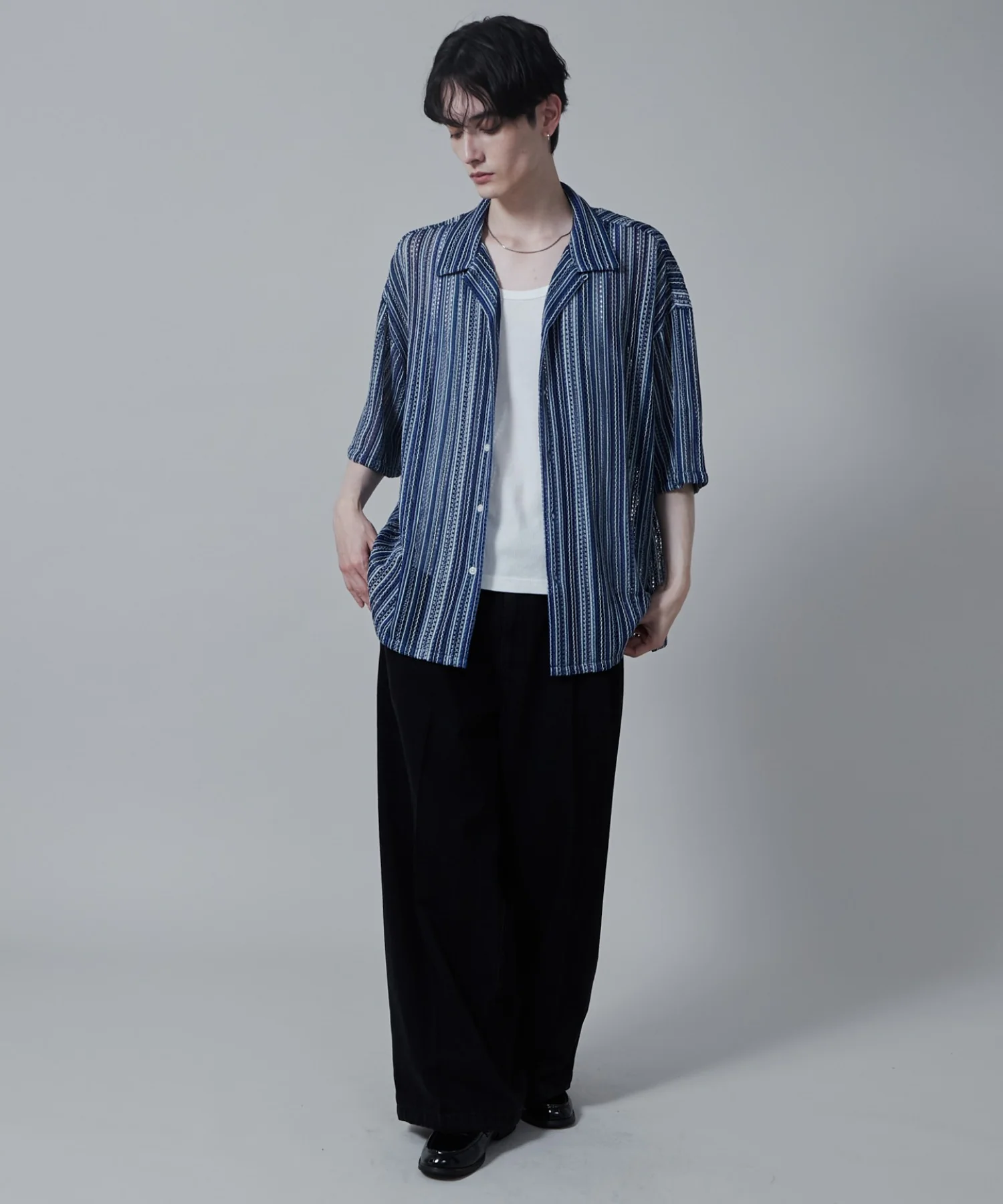 ストライプメッシュBIGシャツ（S） - Image 20