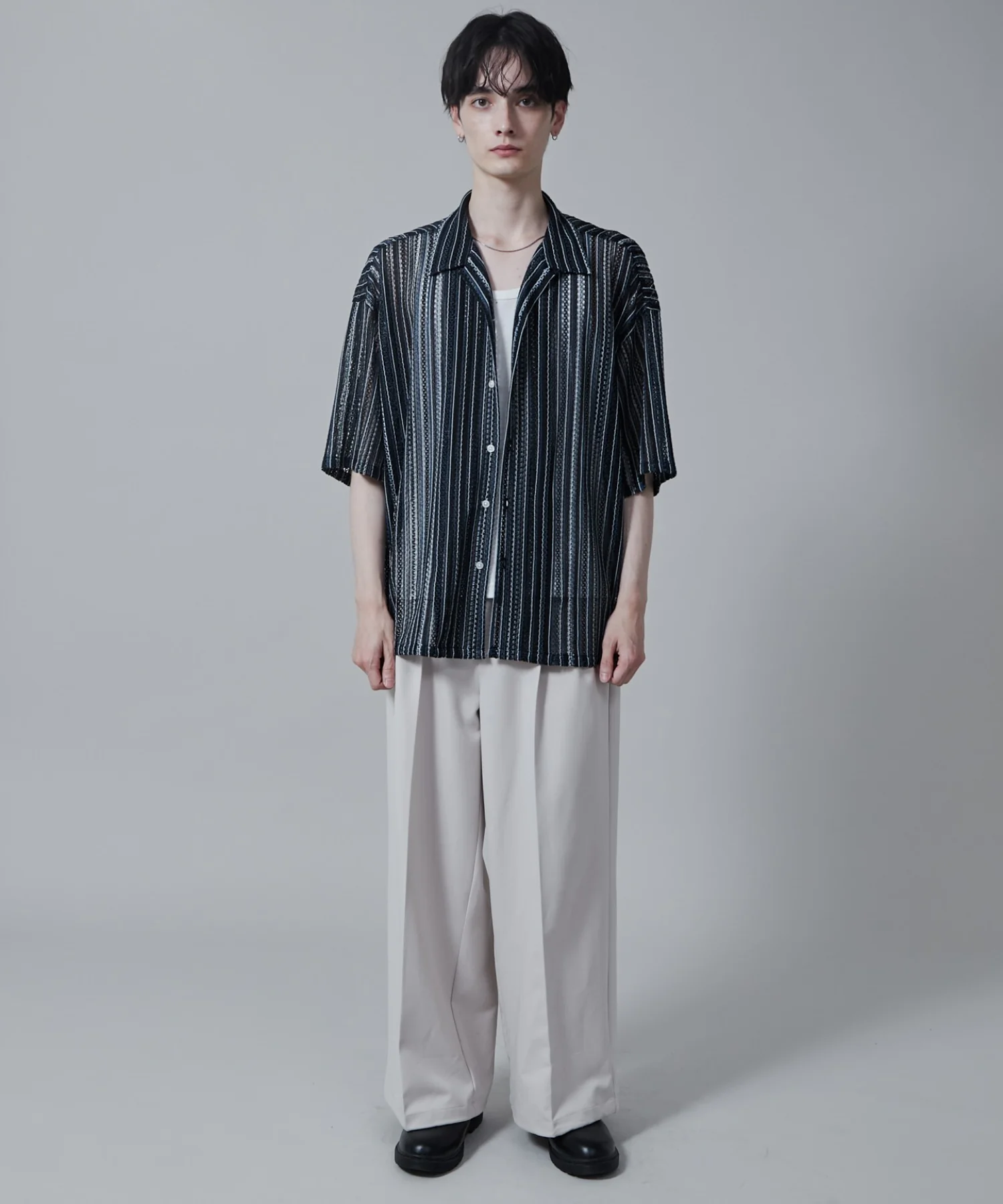 ストライプメッシュBIGシャツ（S） - Image 25