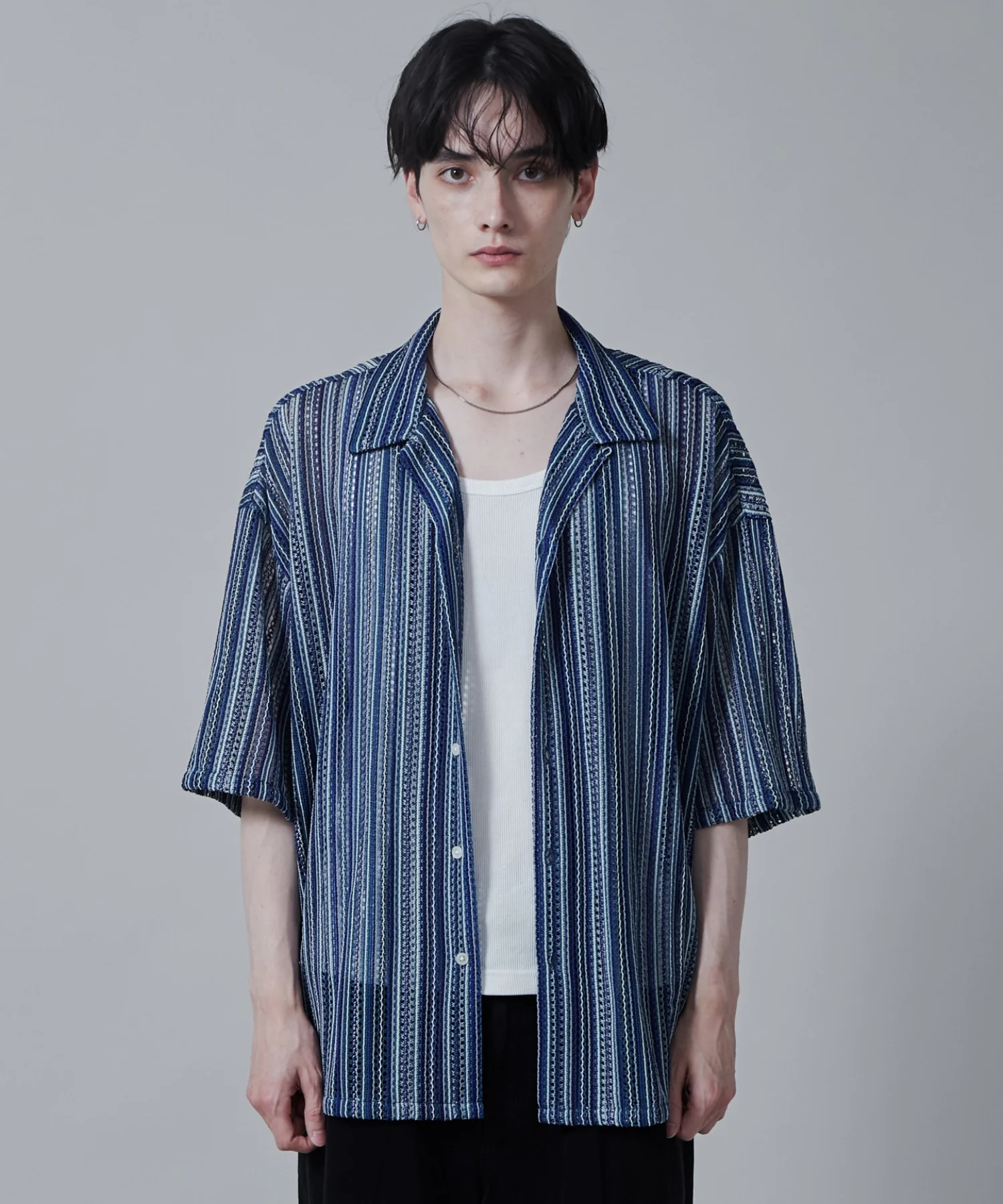 ストライプメッシュBIGシャツ（S） - Image 28