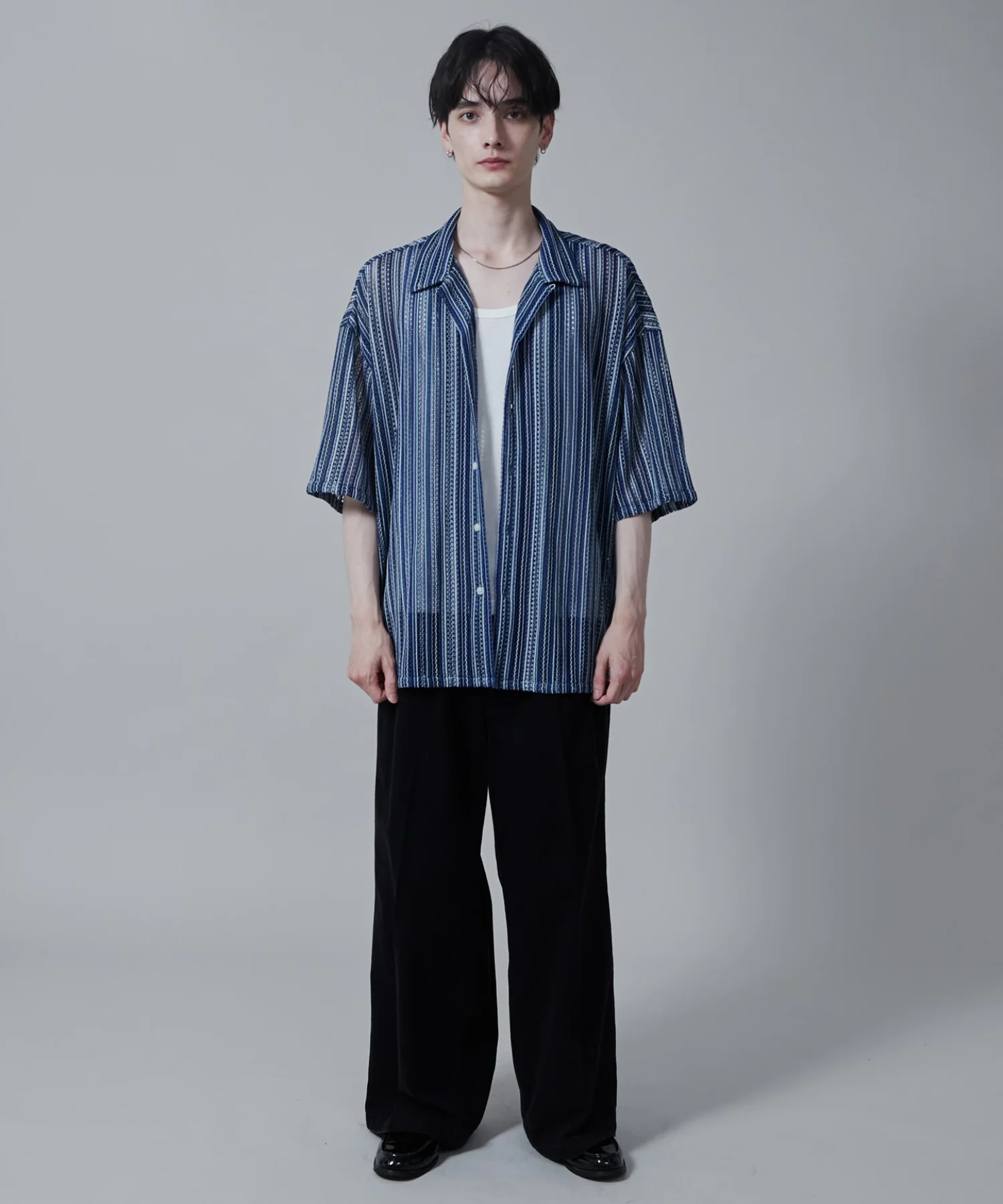 ストライプメッシュBIGシャツ（S） - Image 29