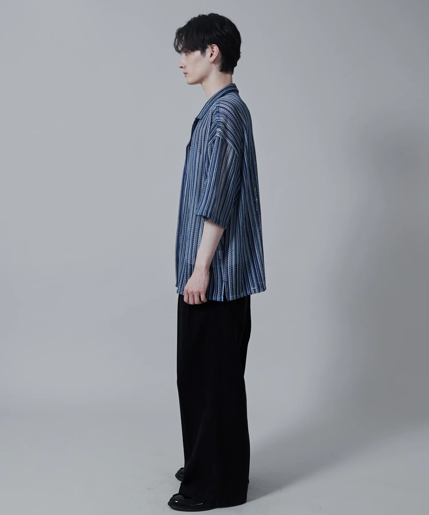 ストライプメッシュBIGシャツ（S） - Image 30