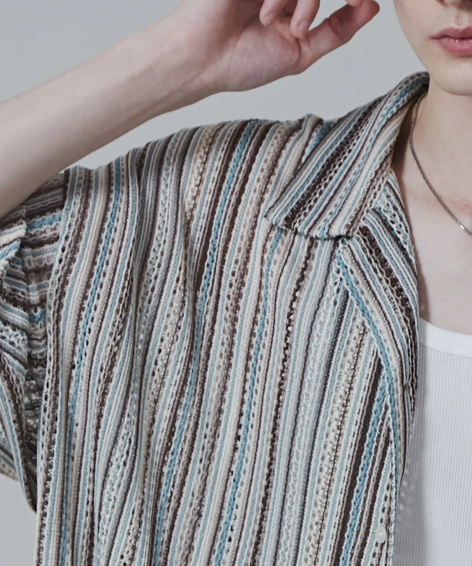 ストライプメッシュBIGシャツ（S） - Image 7