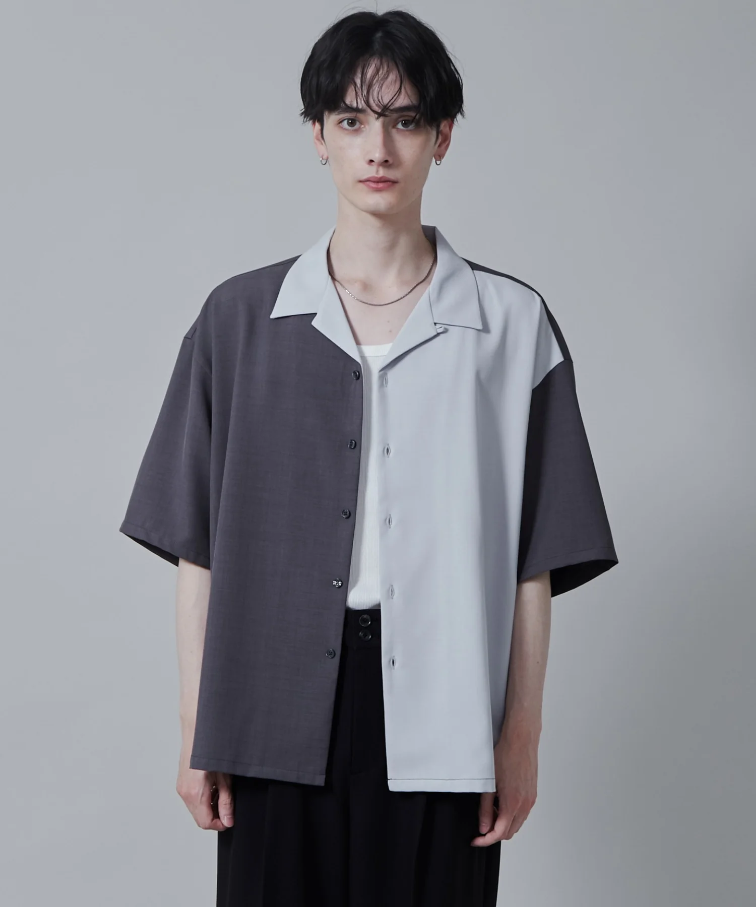カラーブロックオープンカラーシャツ(S) - Image 17