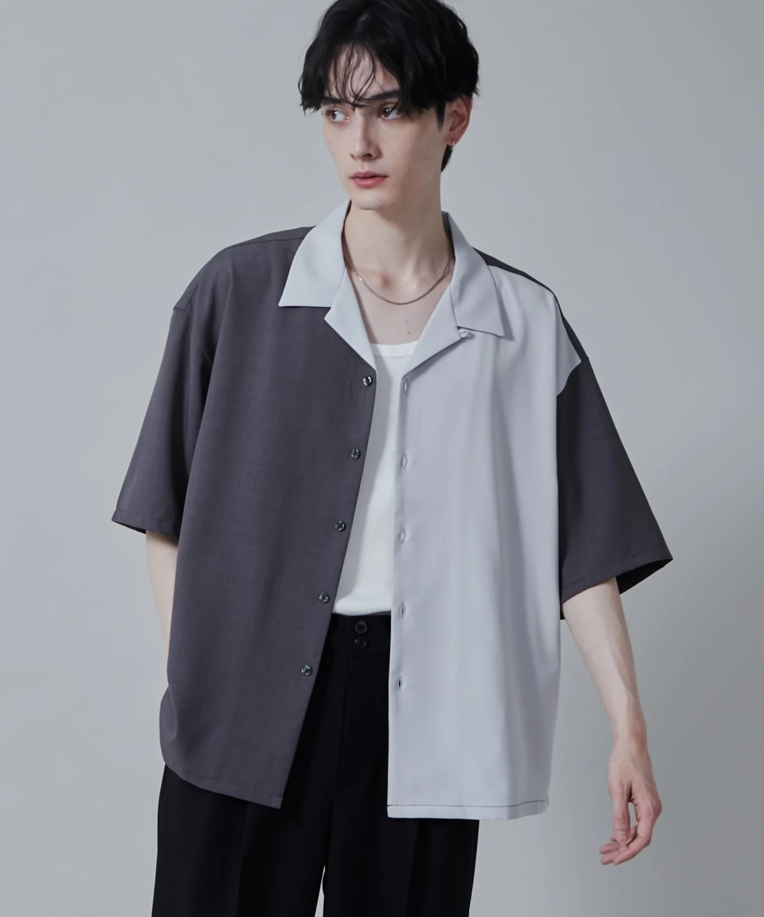 カラーブロックオープンカラーシャツ(S) - Image 23