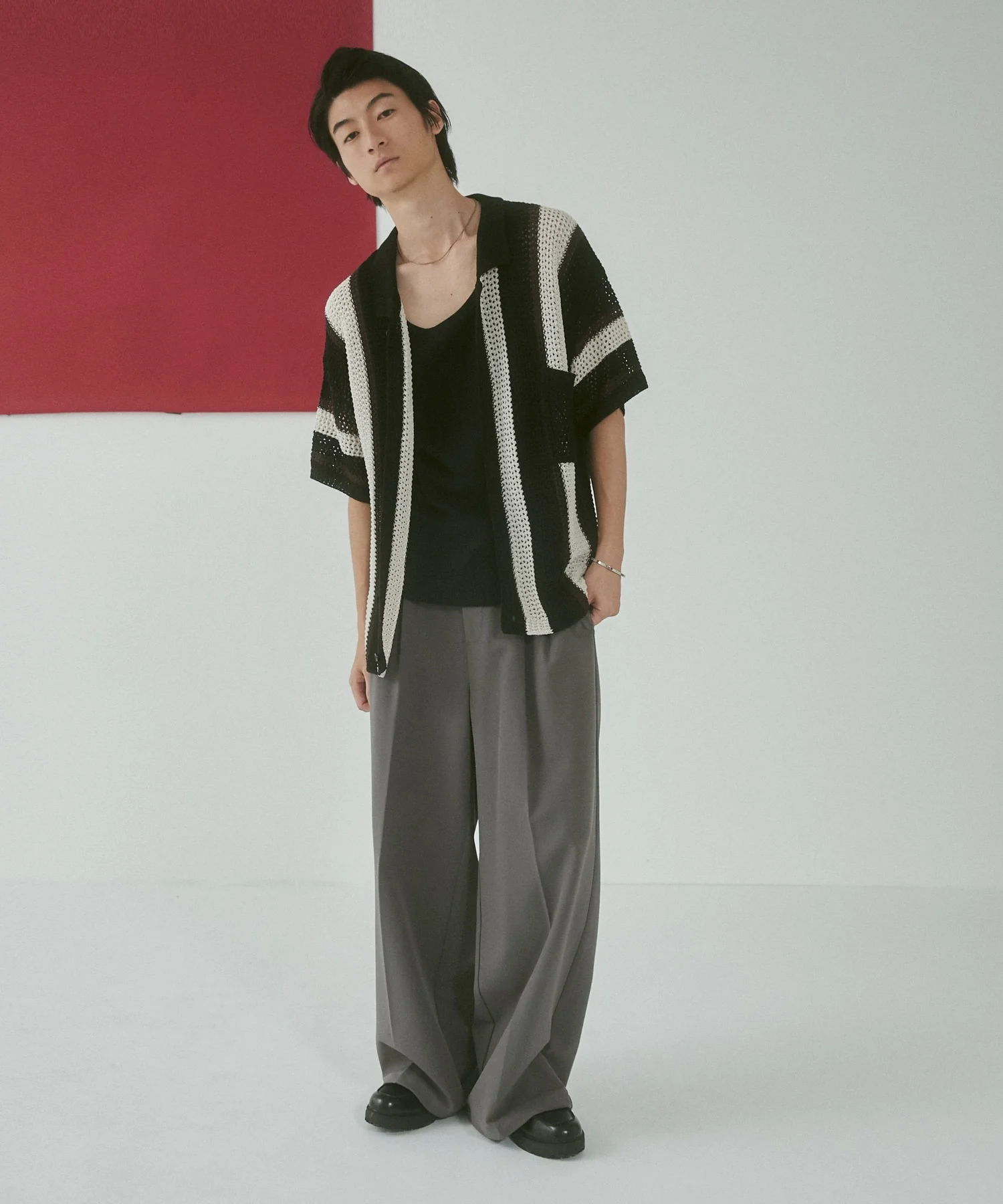 メッシュストライプニットカーディガン(SS) - Image 12