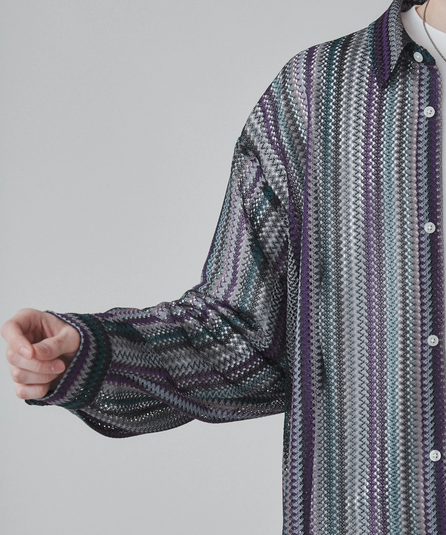 ストライプメッシュBIGシャツ - Image 13