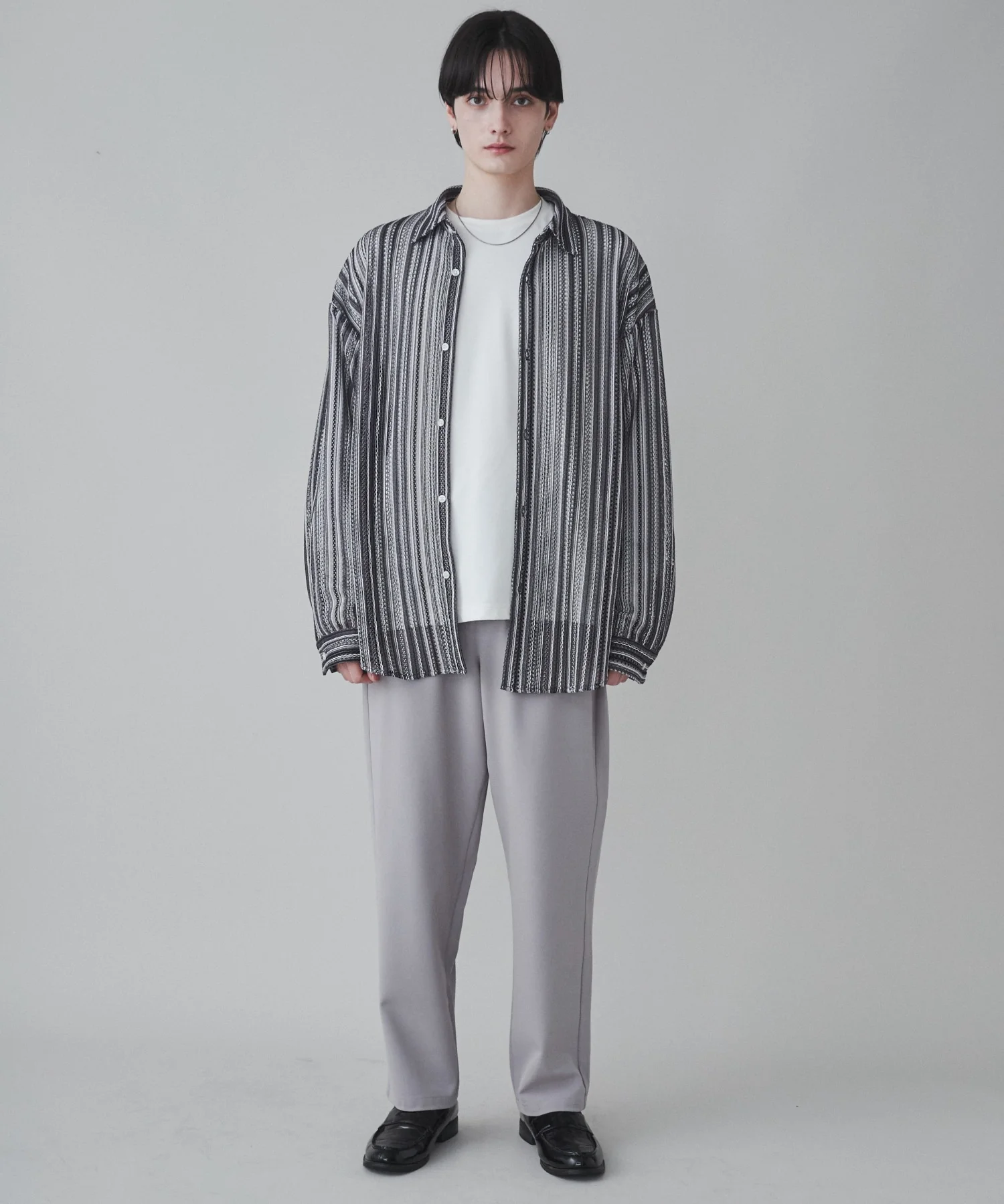 ストライプメッシュBIGシャツ - Image 15