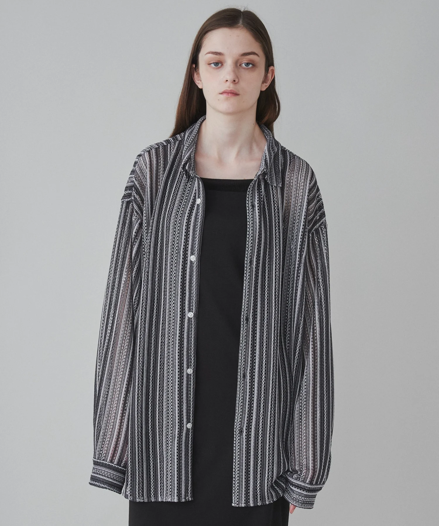 ストライプメッシュBIGシャツ - Image 19