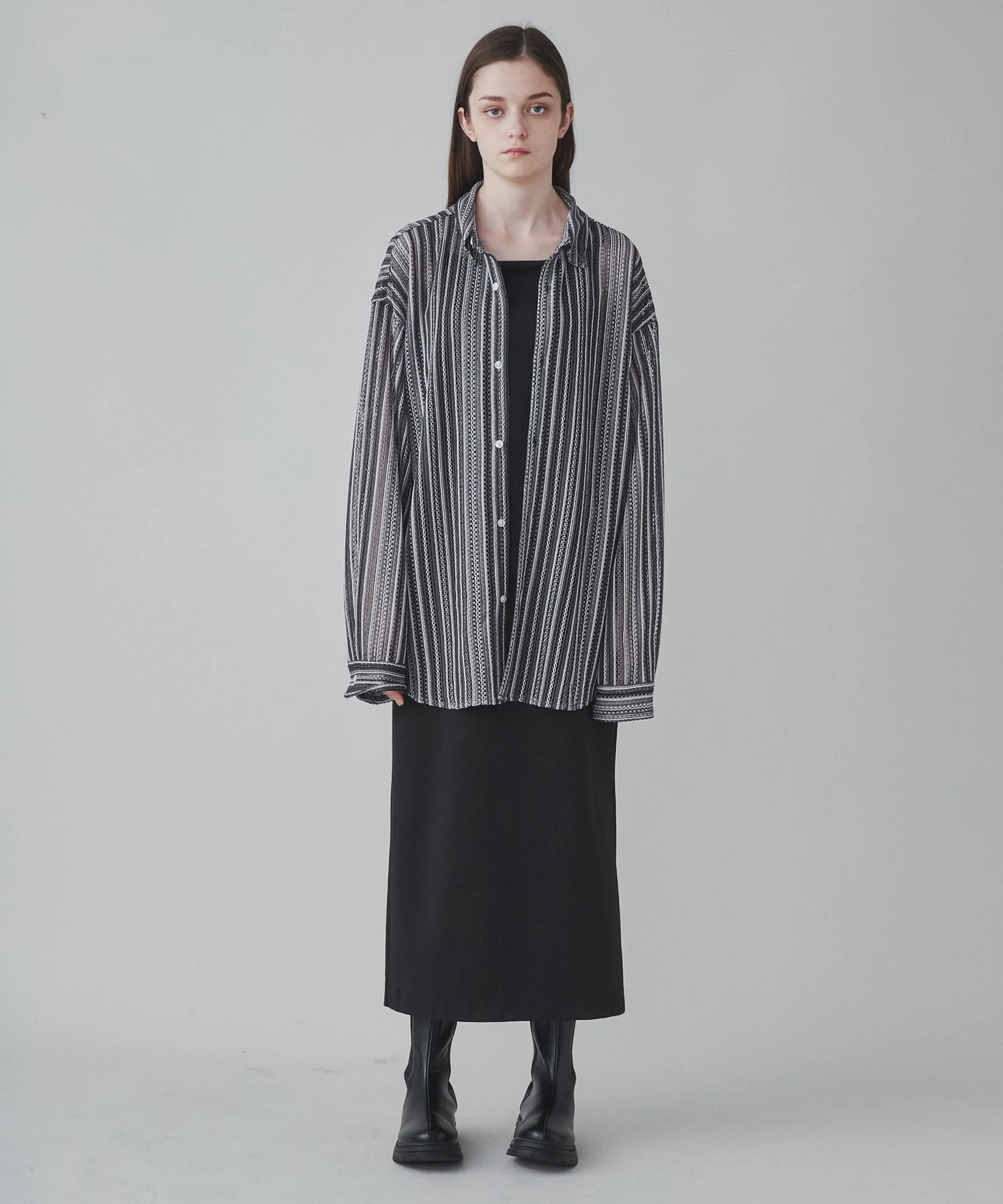 ストライプメッシュBIGシャツ - Image 20