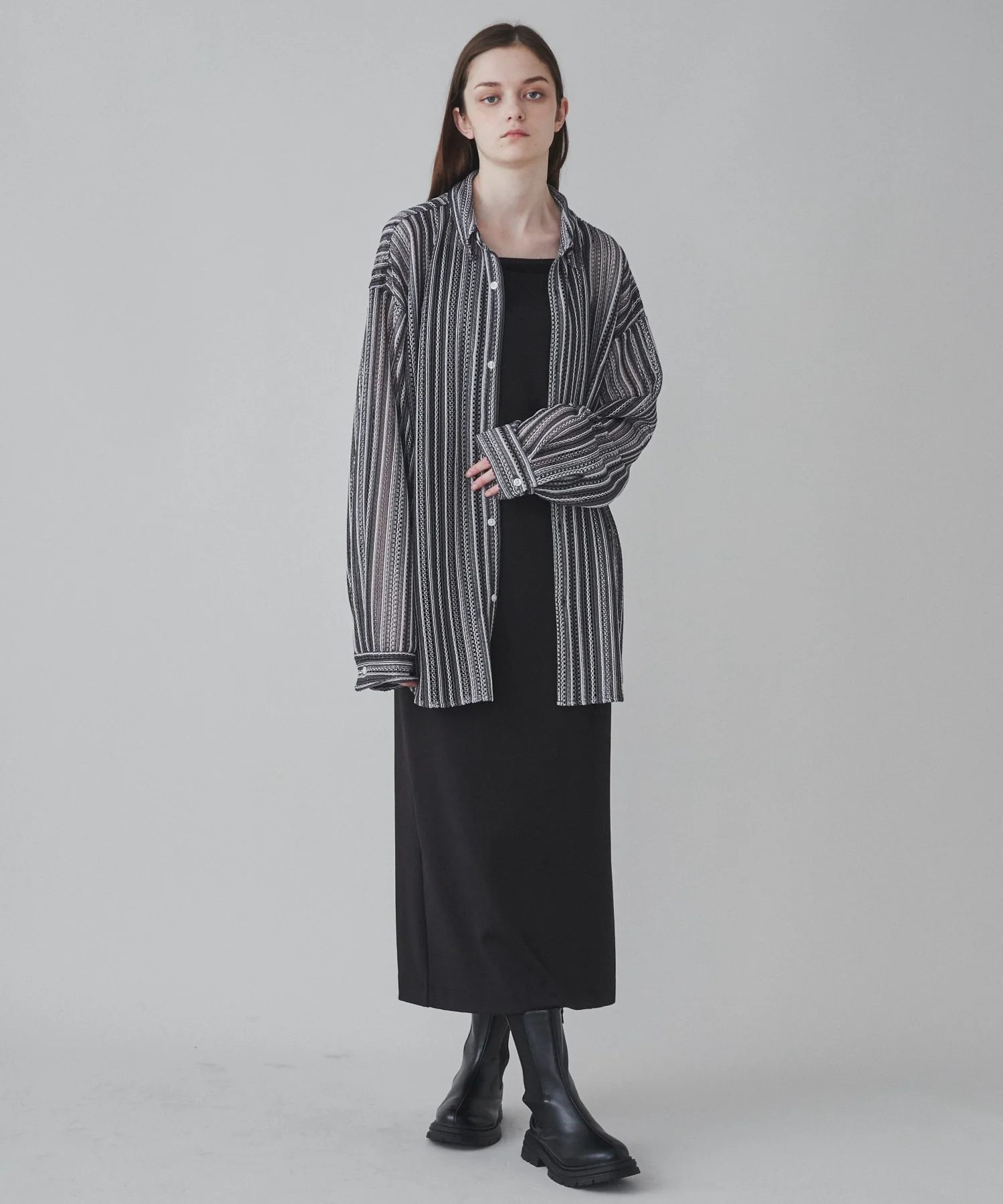 ストライプメッシュBIGシャツ - Image 23
