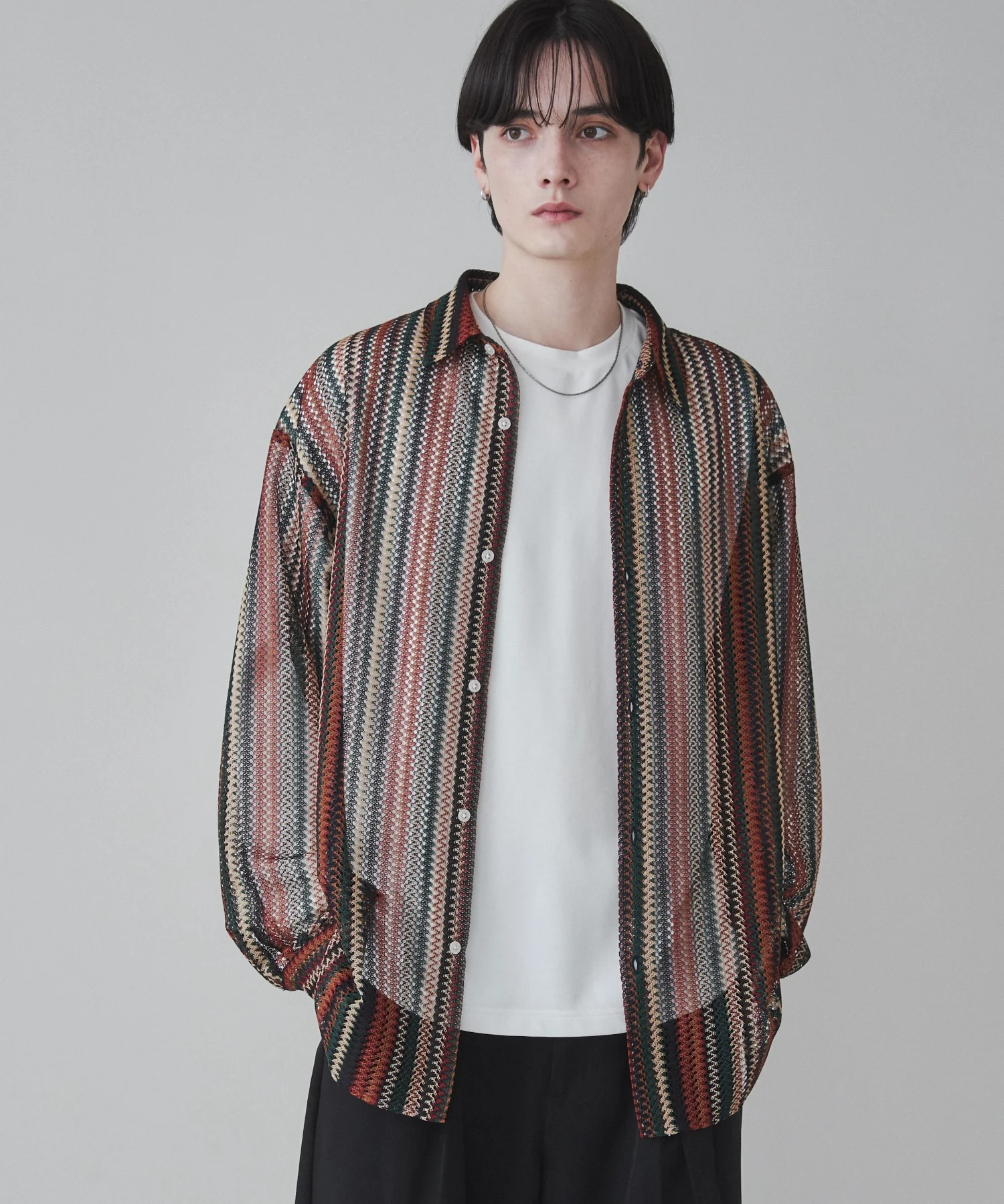 ストライプメッシュBIGシャツ - Image 30