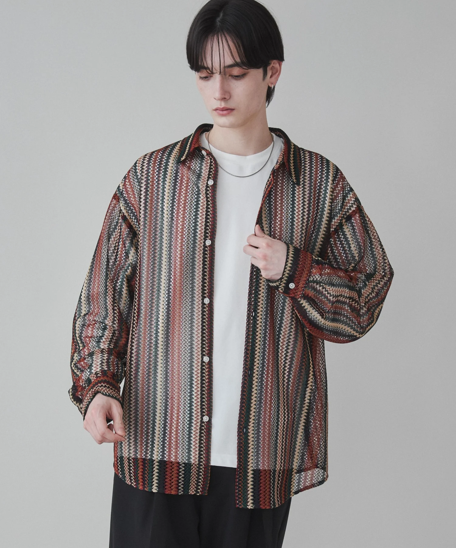 ストライプメッシュBIGシャツ - Image 31