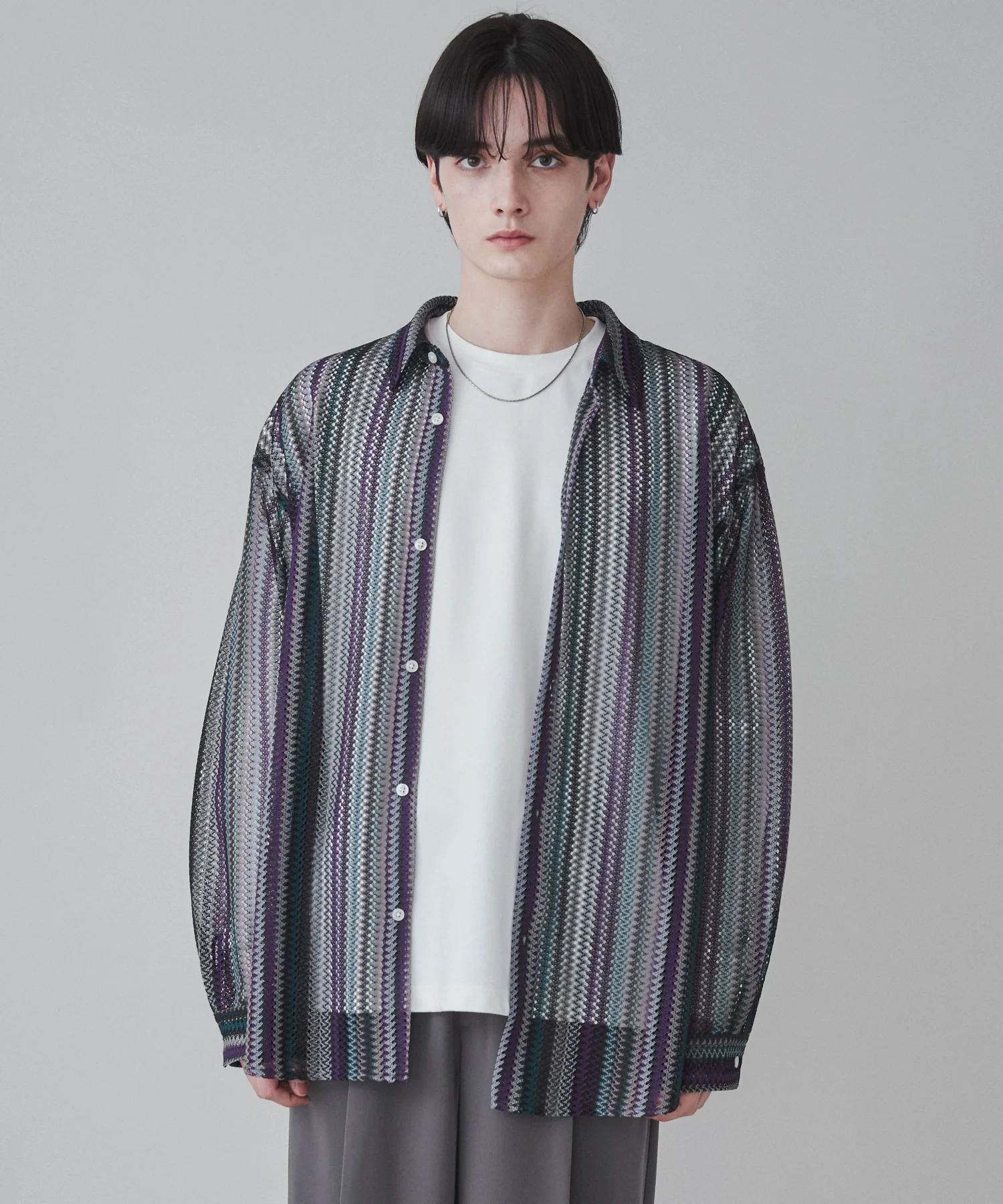 ストライプメッシュBIGシャツ - Image 32