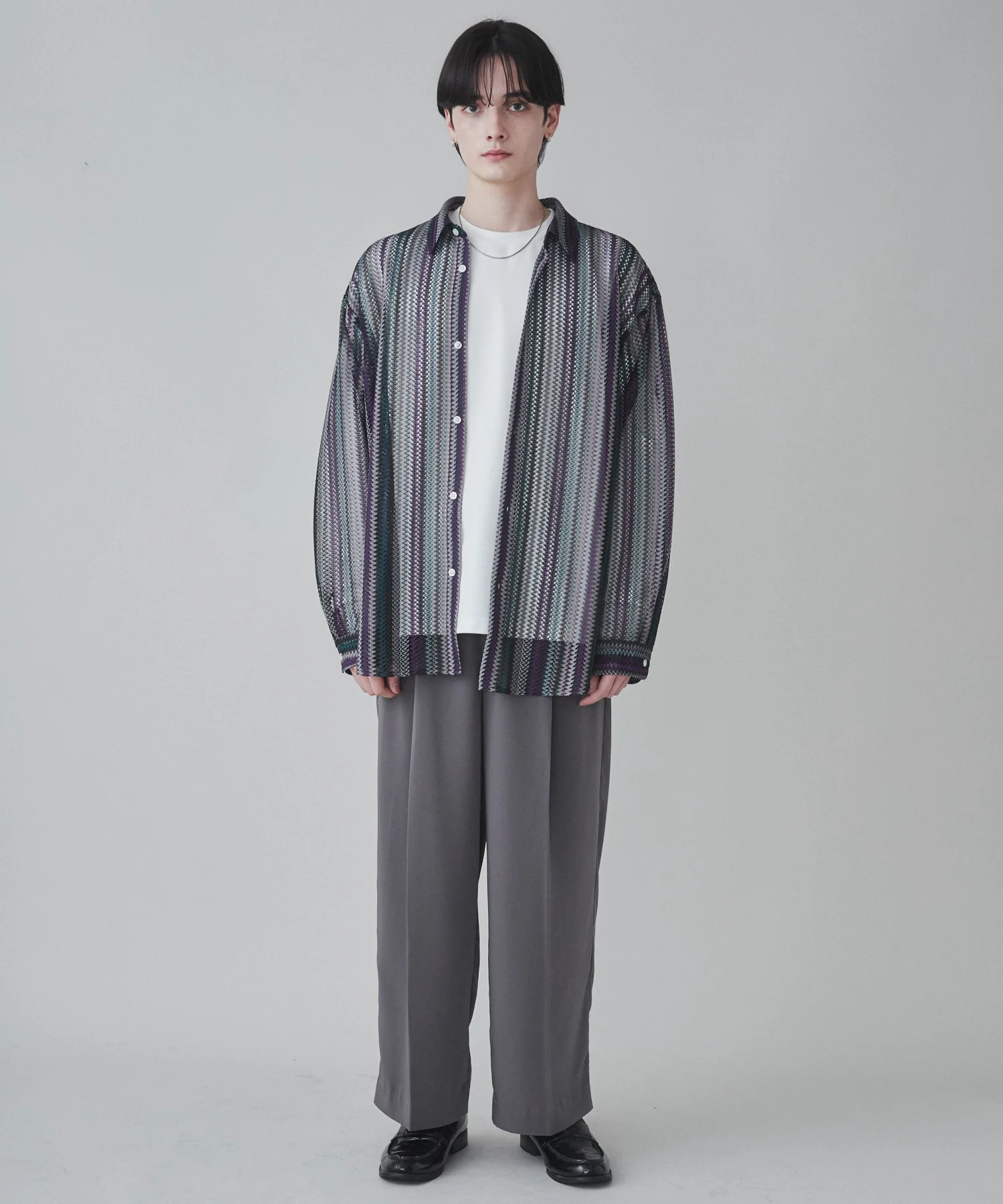 ストライプメッシュBIGシャツ - Image 33