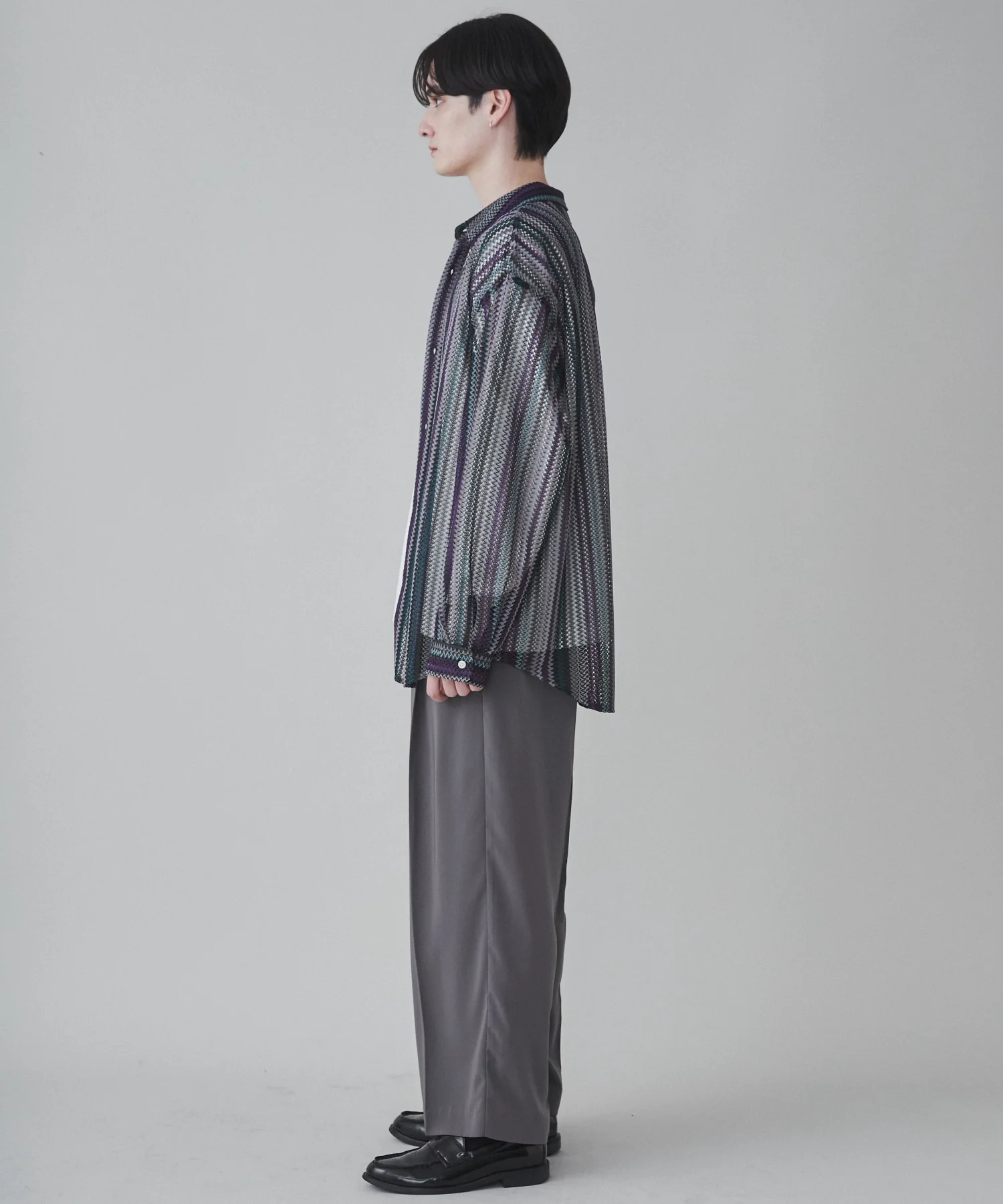 ストライプメッシュBIGシャツ - Image 34