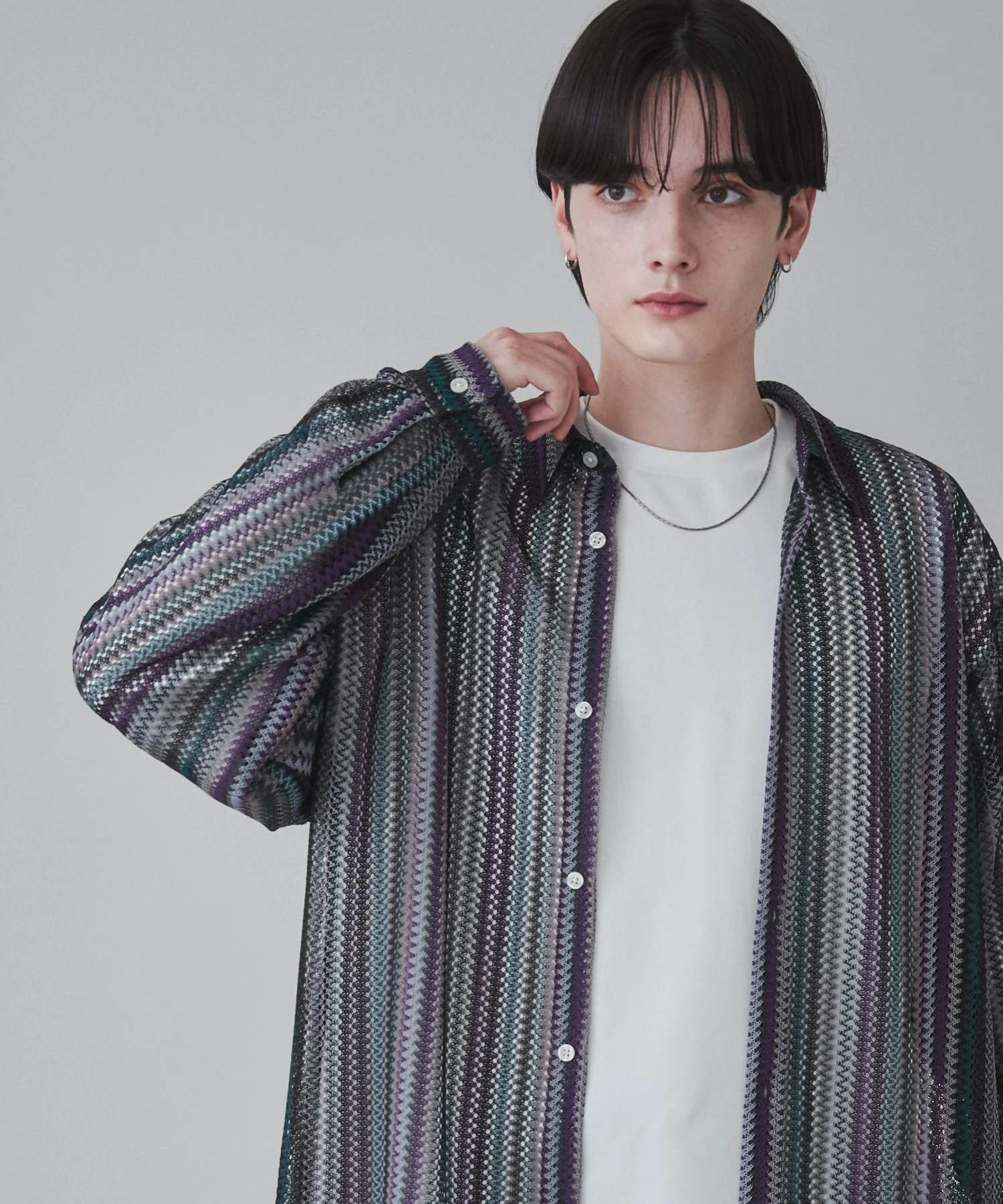 ストライプメッシュBIGシャツ - Image 37