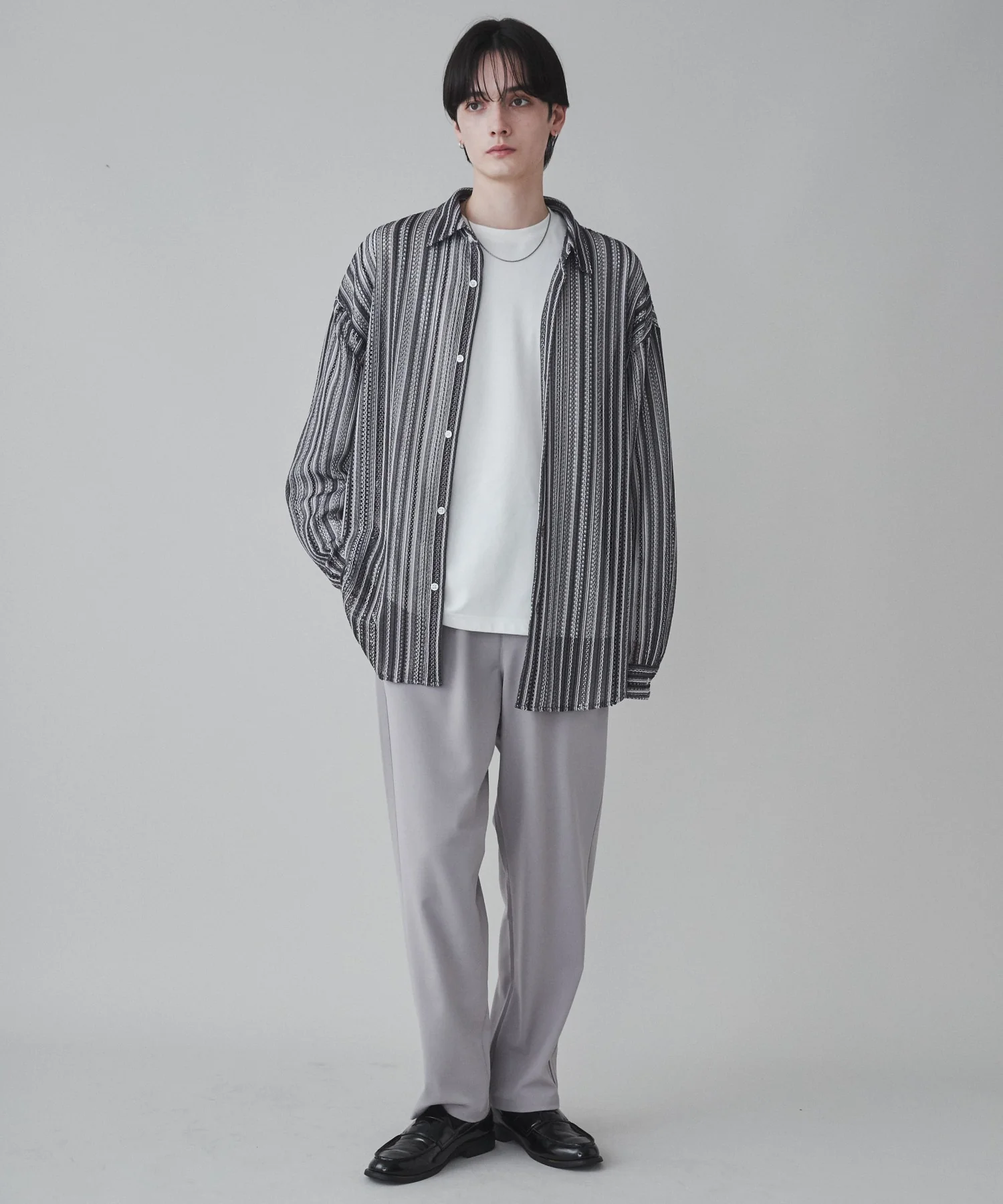ストライプメッシュBIGシャツ - Image 5