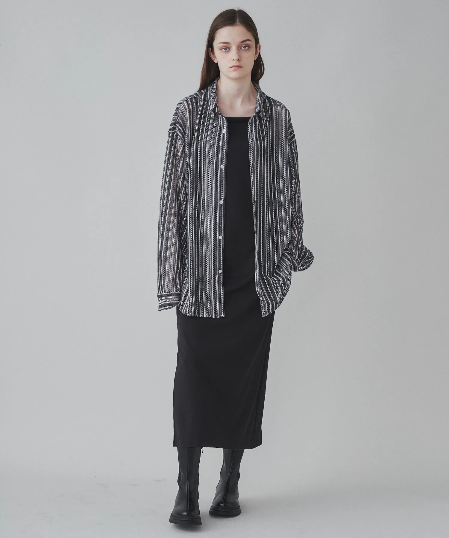 ストライプメッシュBIGシャツ - Image 6