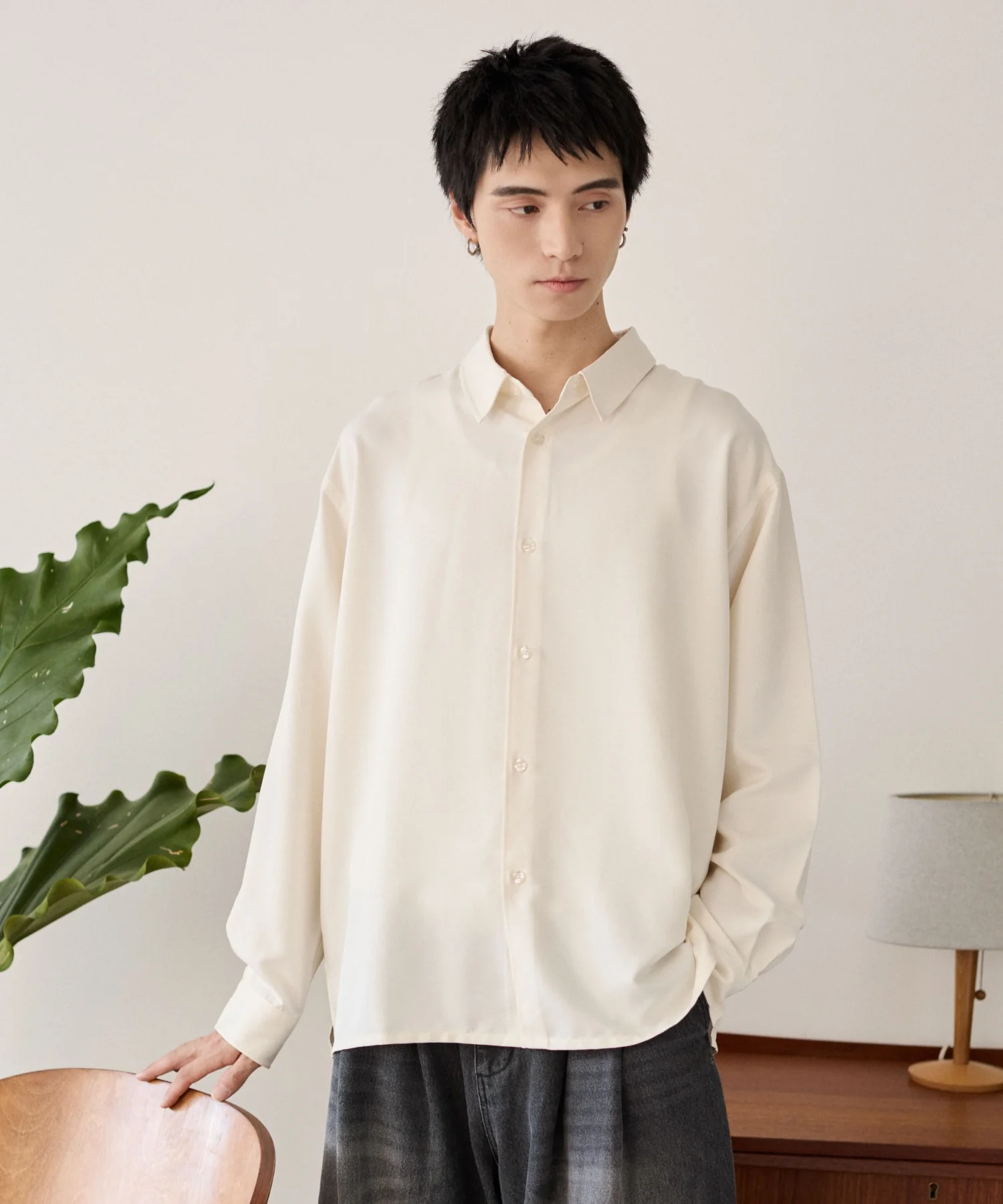 ルーズシルエットボックスシャツ（LS） - Image 3