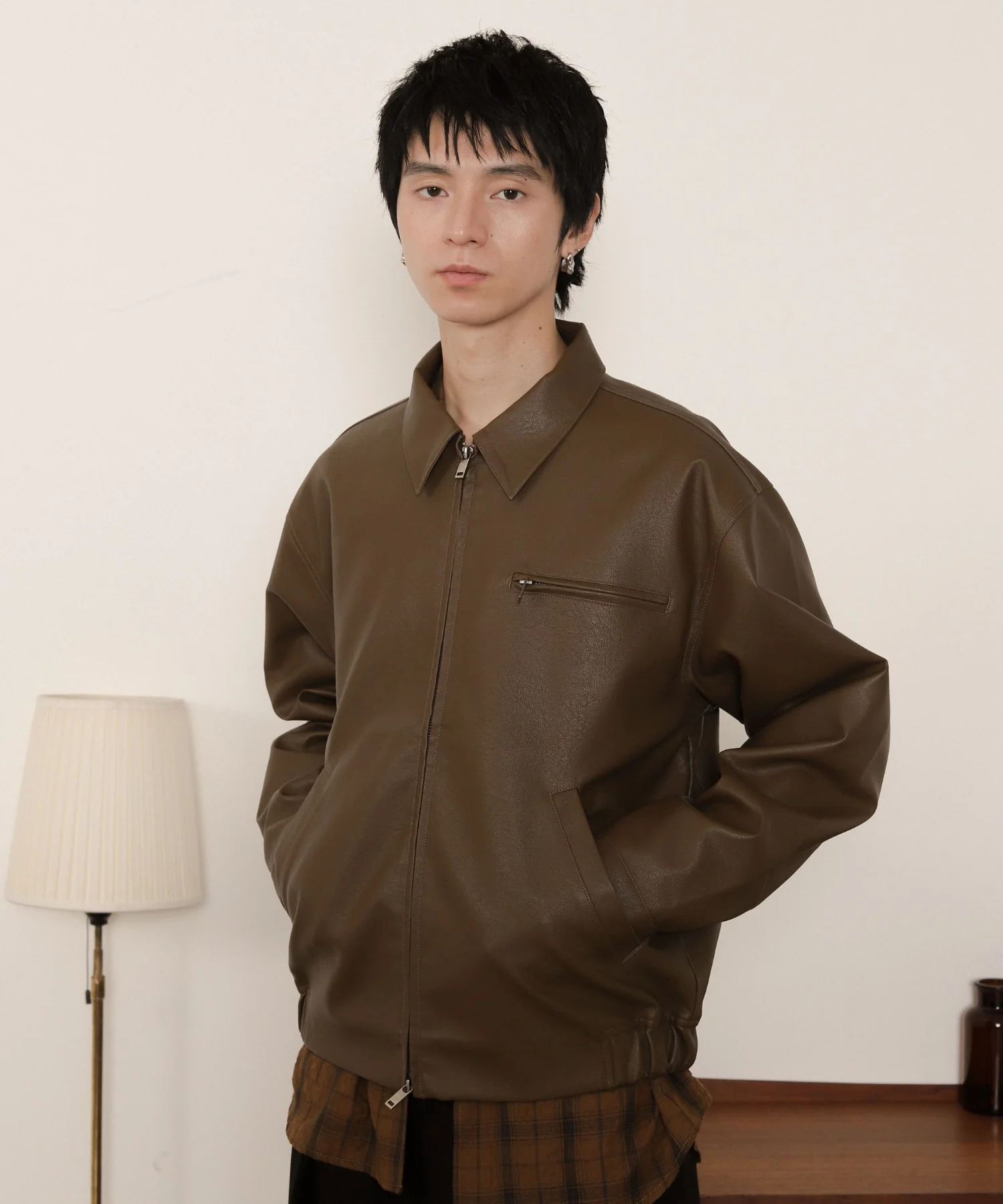 PUダブルZIPブルゾン - Image 13