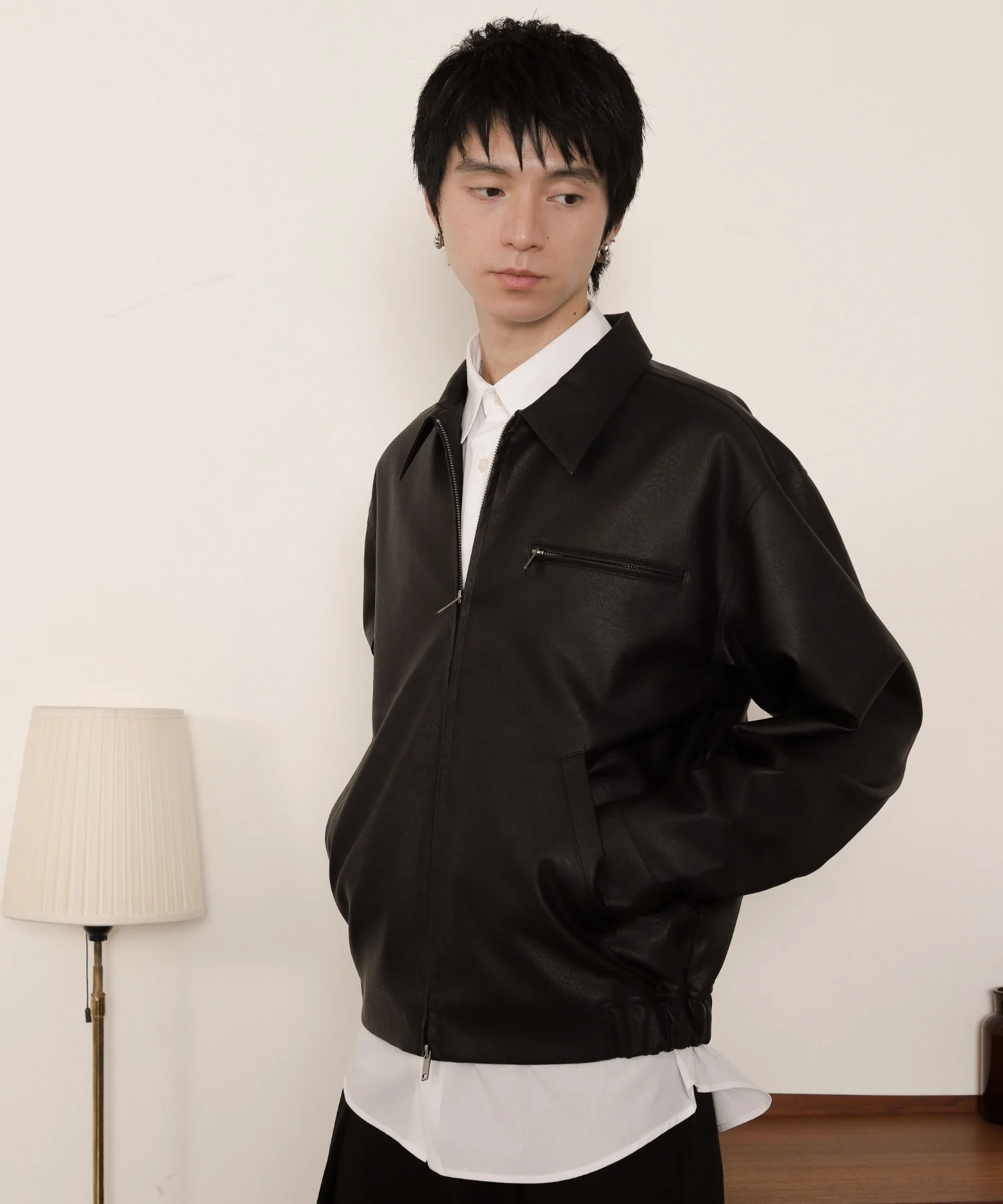 PUダブルZIPブルゾン - Image 17