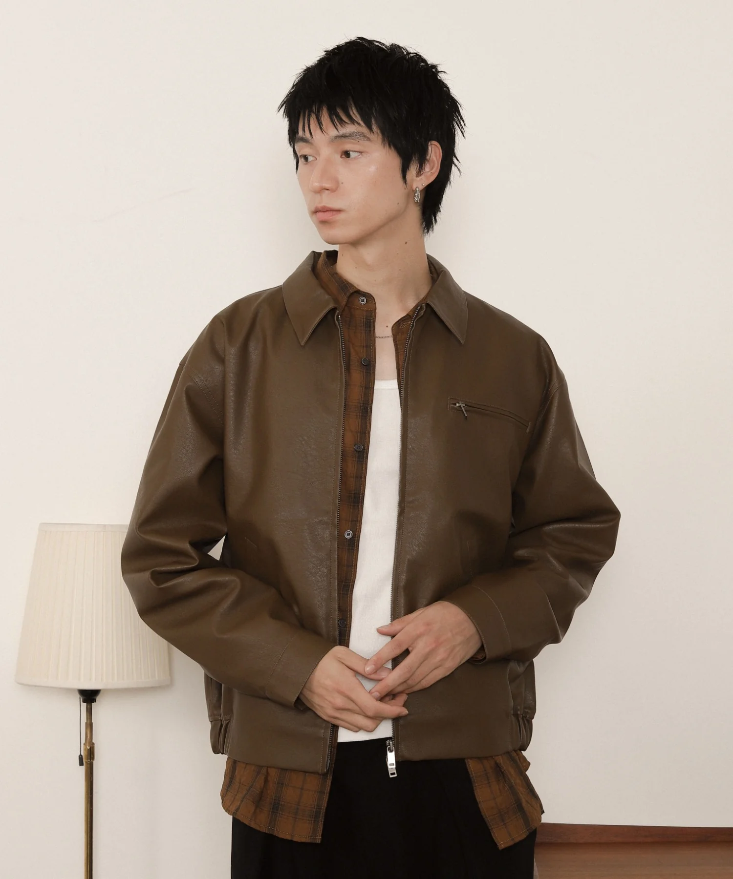 PUダブルZIPブルゾン - Image 9