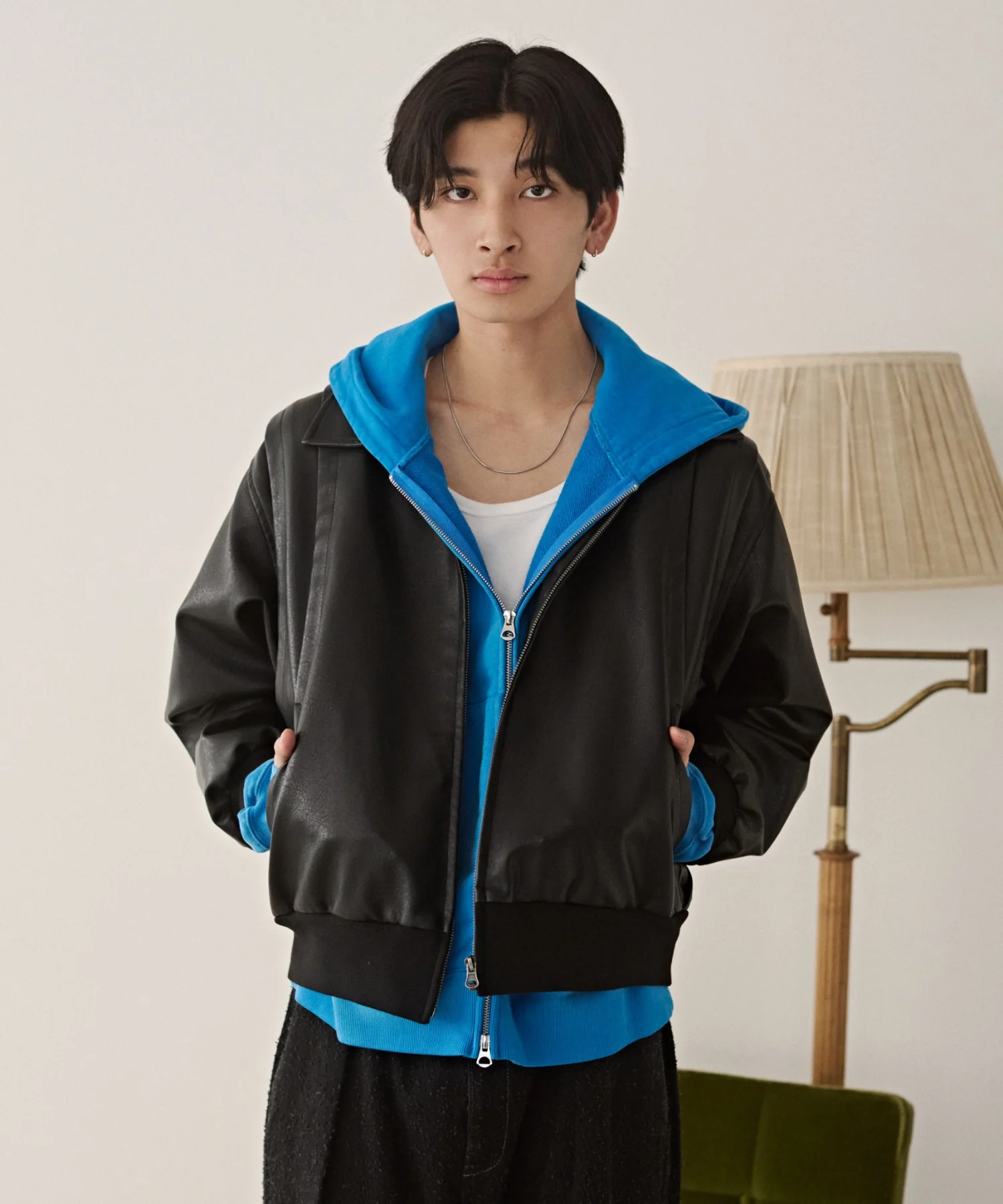 PUタックボンバージャケット - Image 16