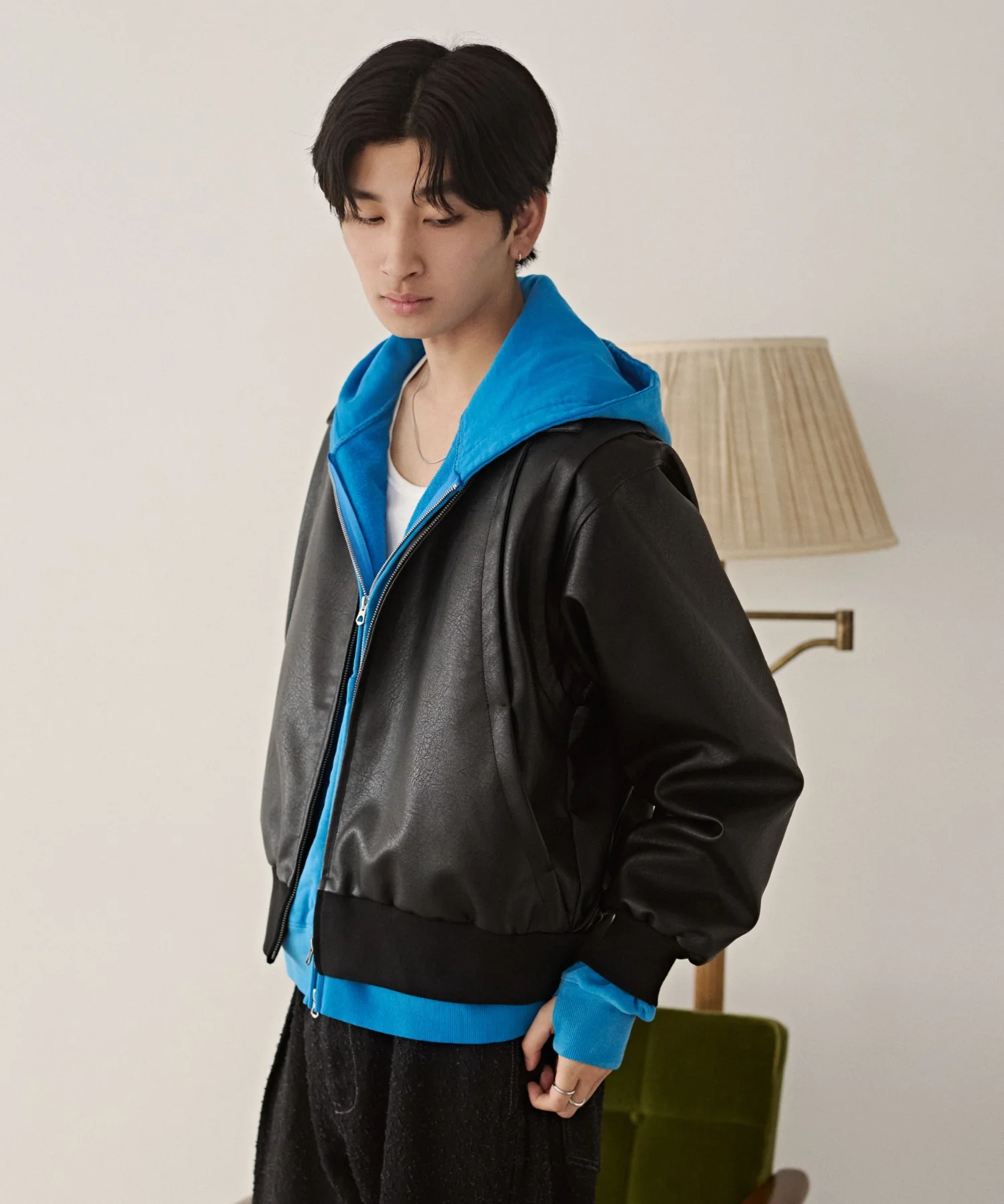 PUタックボンバージャケット - Image 17