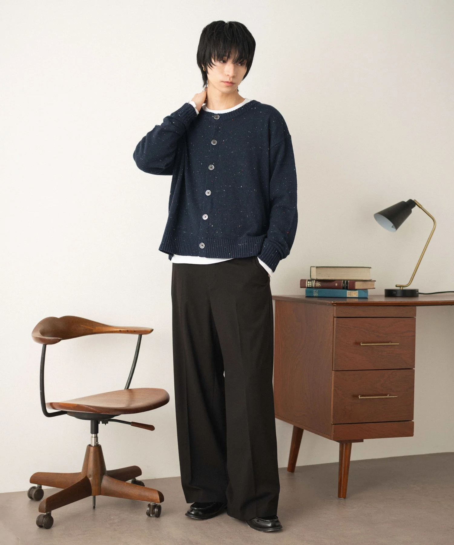 ネップクルーネックカーディガン - Image 3