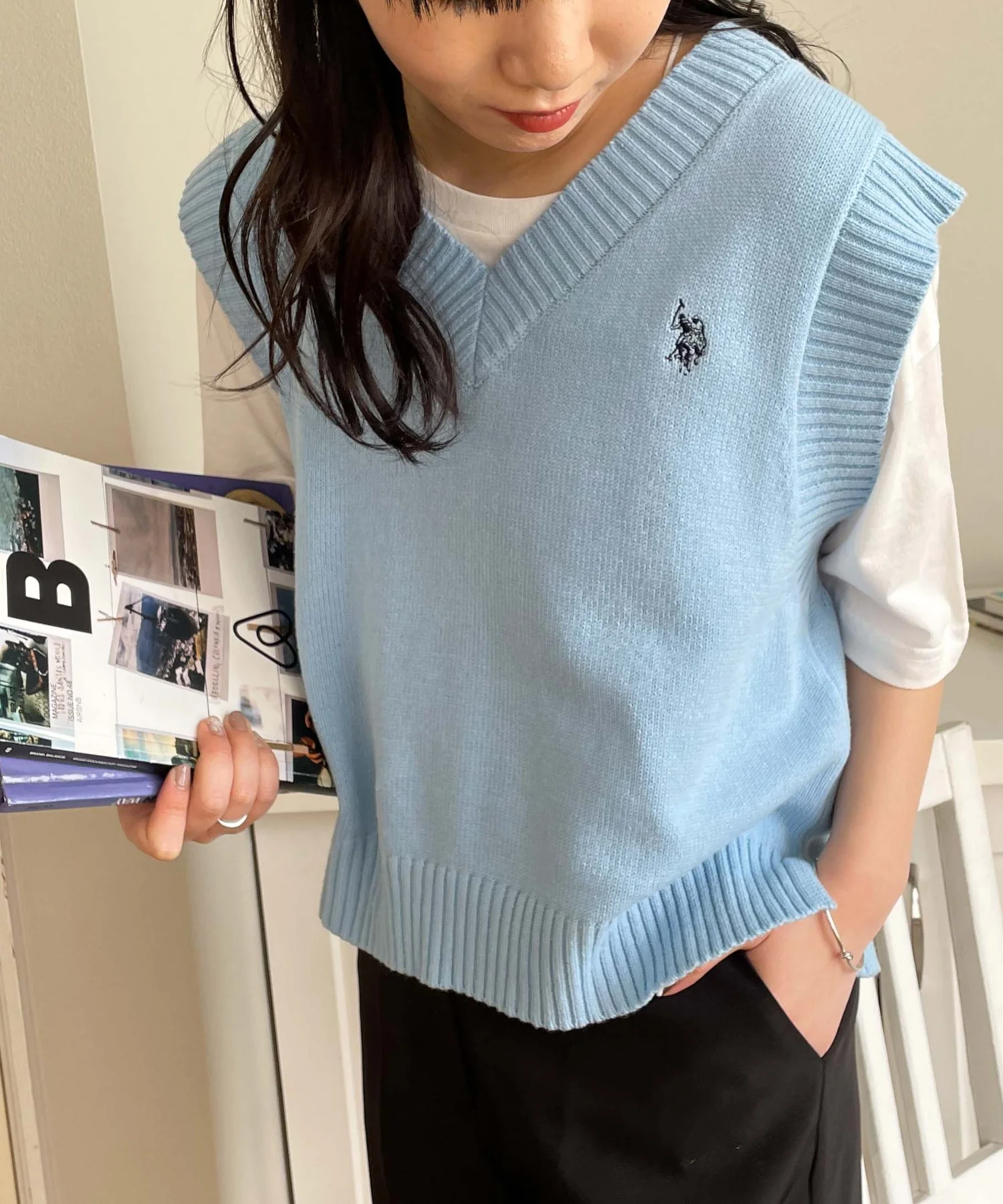U.S. POLO ASSN.|別注カラーワンポイントベスト - Image 4